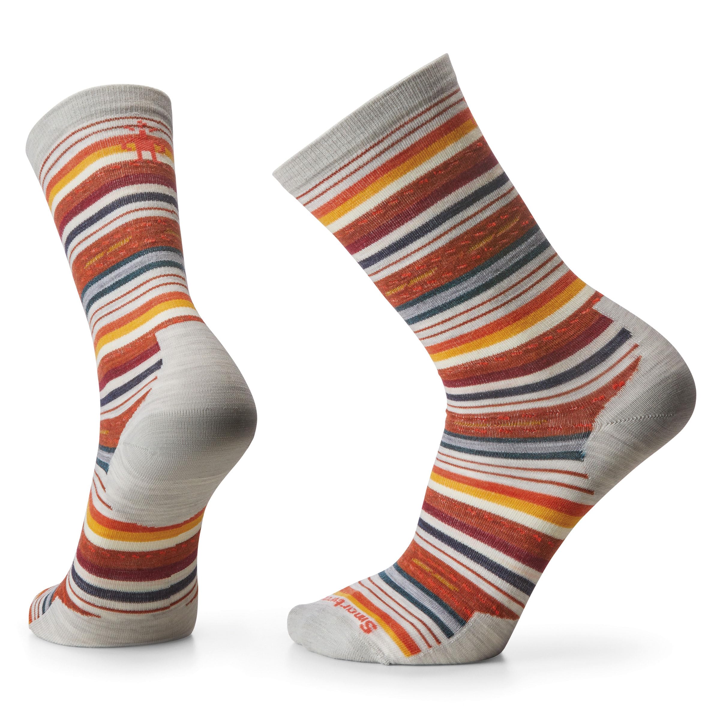 Smartwool Unisex Margarita Crew Socks, Merino Wool Everyday Socks, Women's & Men's Walking, Hiking & Running, Seamless Toe Design, Lightweight & Breathable Natural Merino - Ash, S