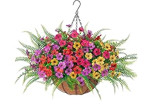 Artificial Hanging Outdoor Flowers in Basket