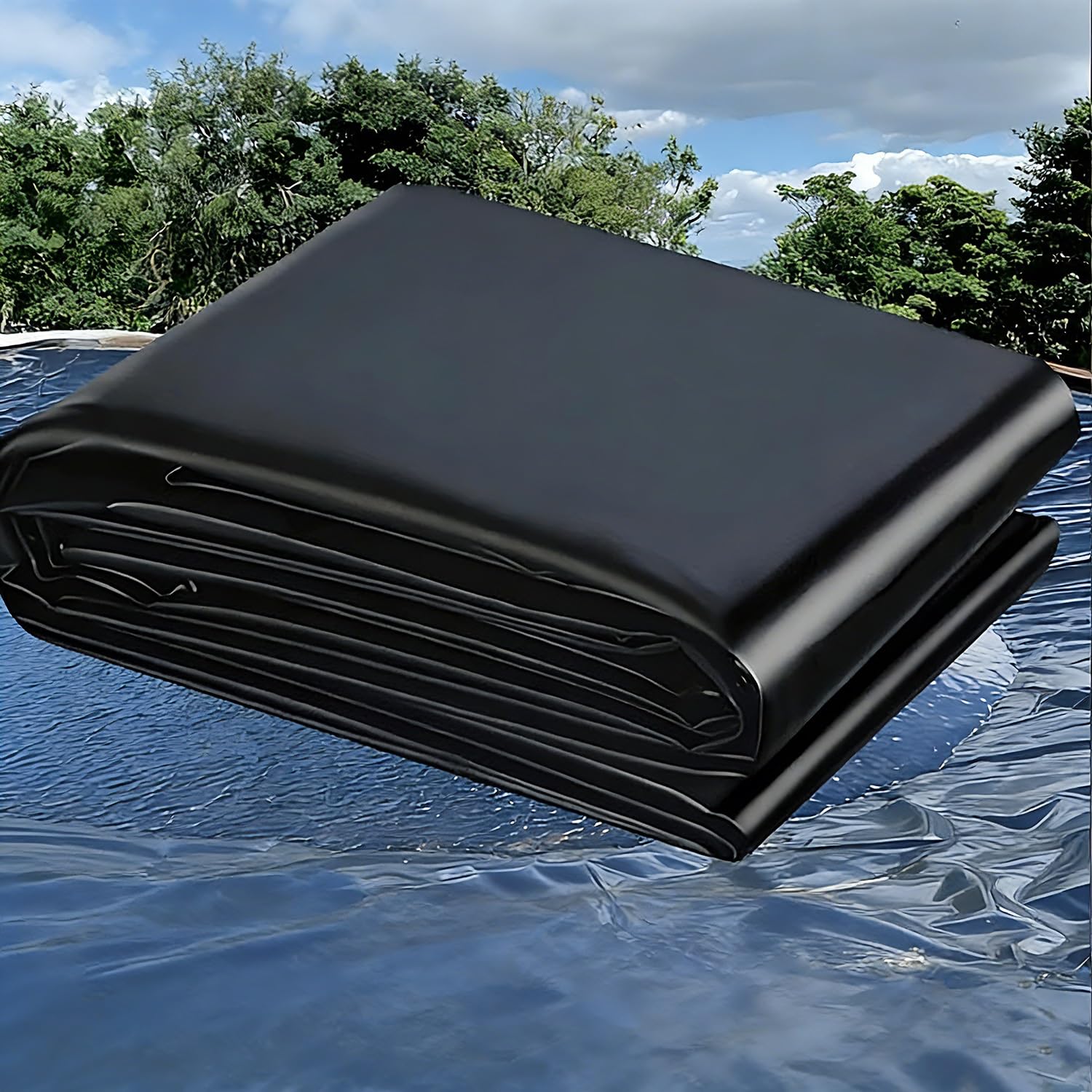 Bâche pour bassin de jardin 9,5x11m d'épaisseur 4,7mm en membrane EasyCut