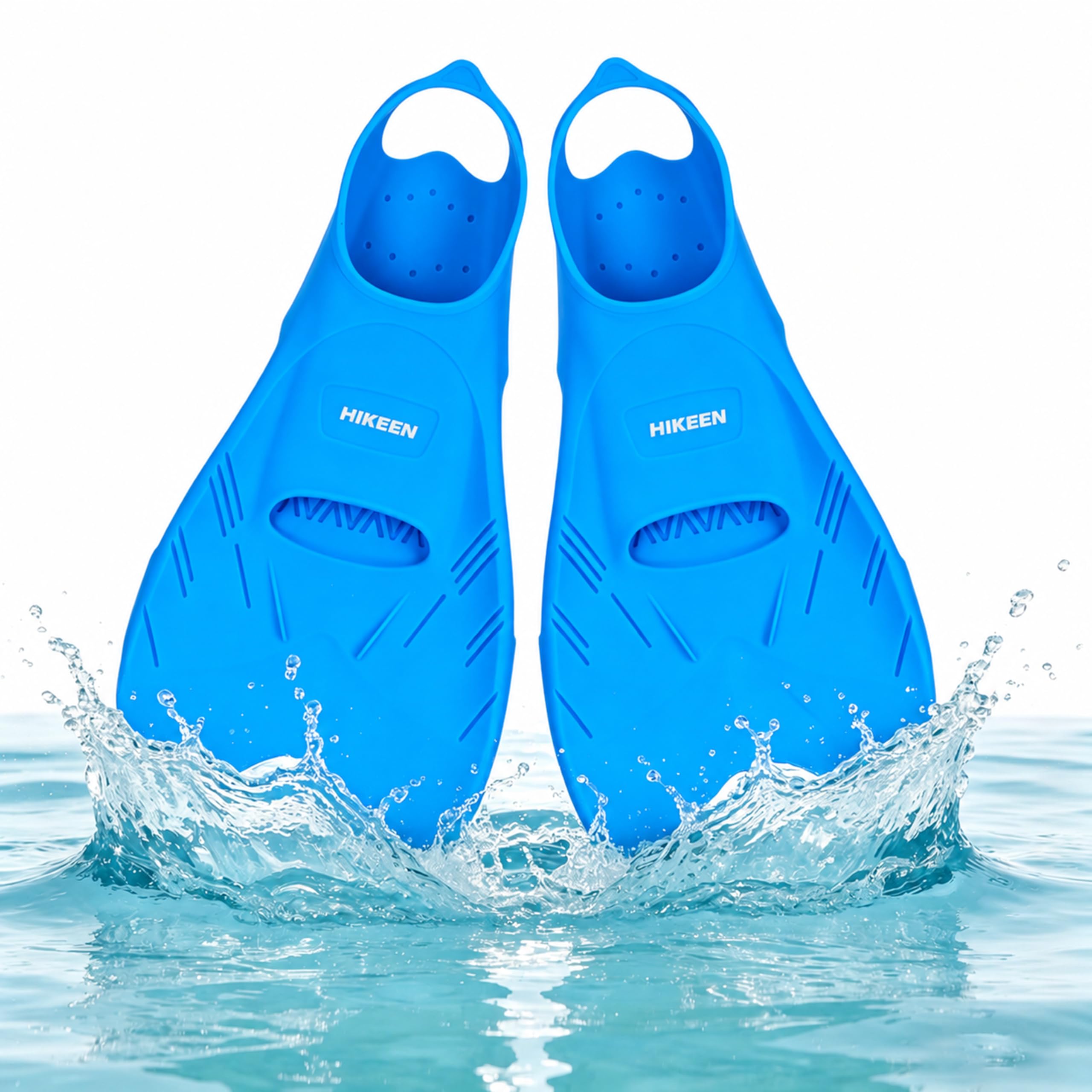 Hikeen Aletas Natacion Piscina de Talón Abierto: Aletas Cortas Natacion Silicona Pura para Adultos Jóvenes, Aletas Buceo Aletas Snorkel Punta Abierta Baja Resistencia, Incluye Bolsa de Malla