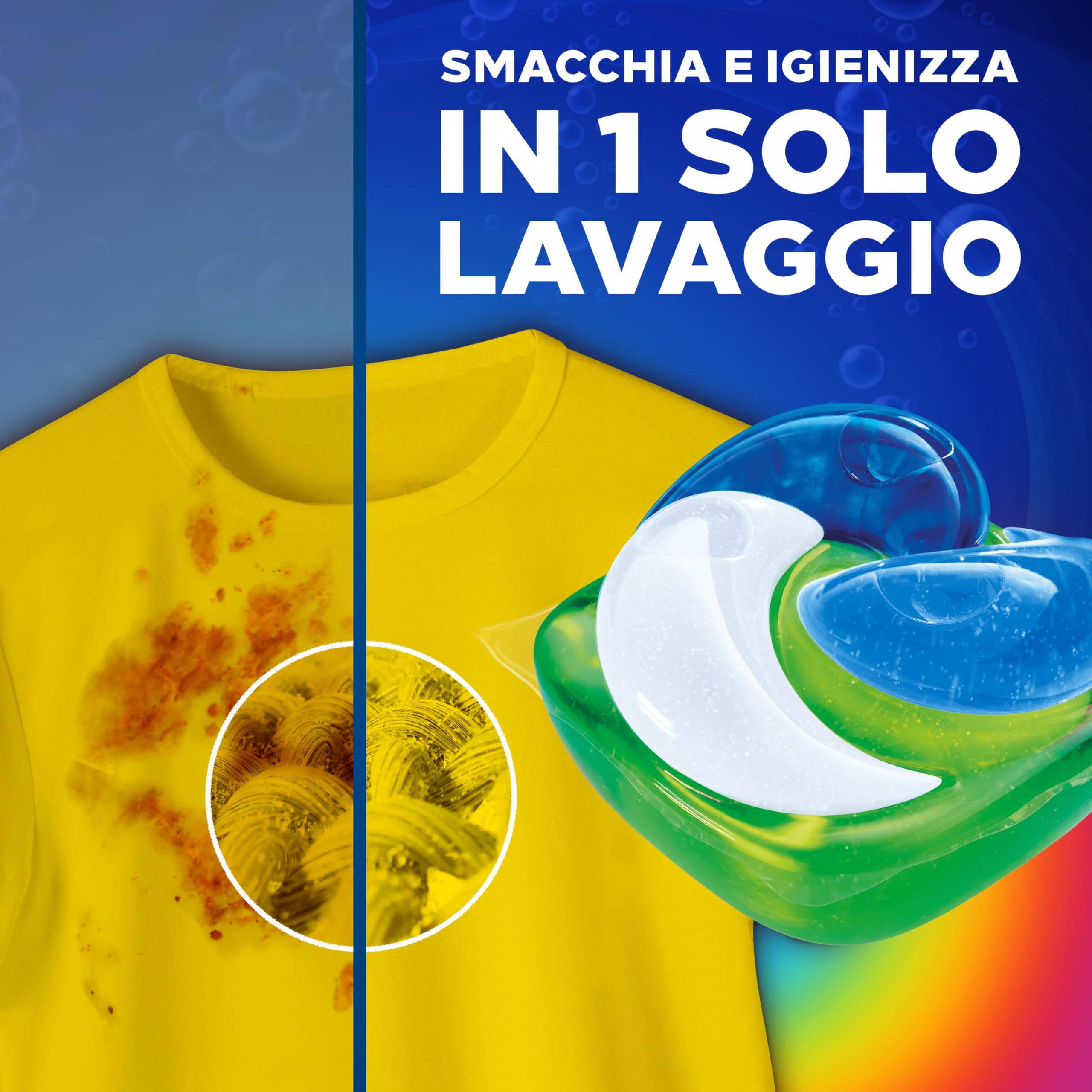 Dash Pods Detersivo In Capsule, 2x70 Lavaggi, Salva Colore, Rimuove Le Macchie, Igienizza, Brillantezza Per I Capi