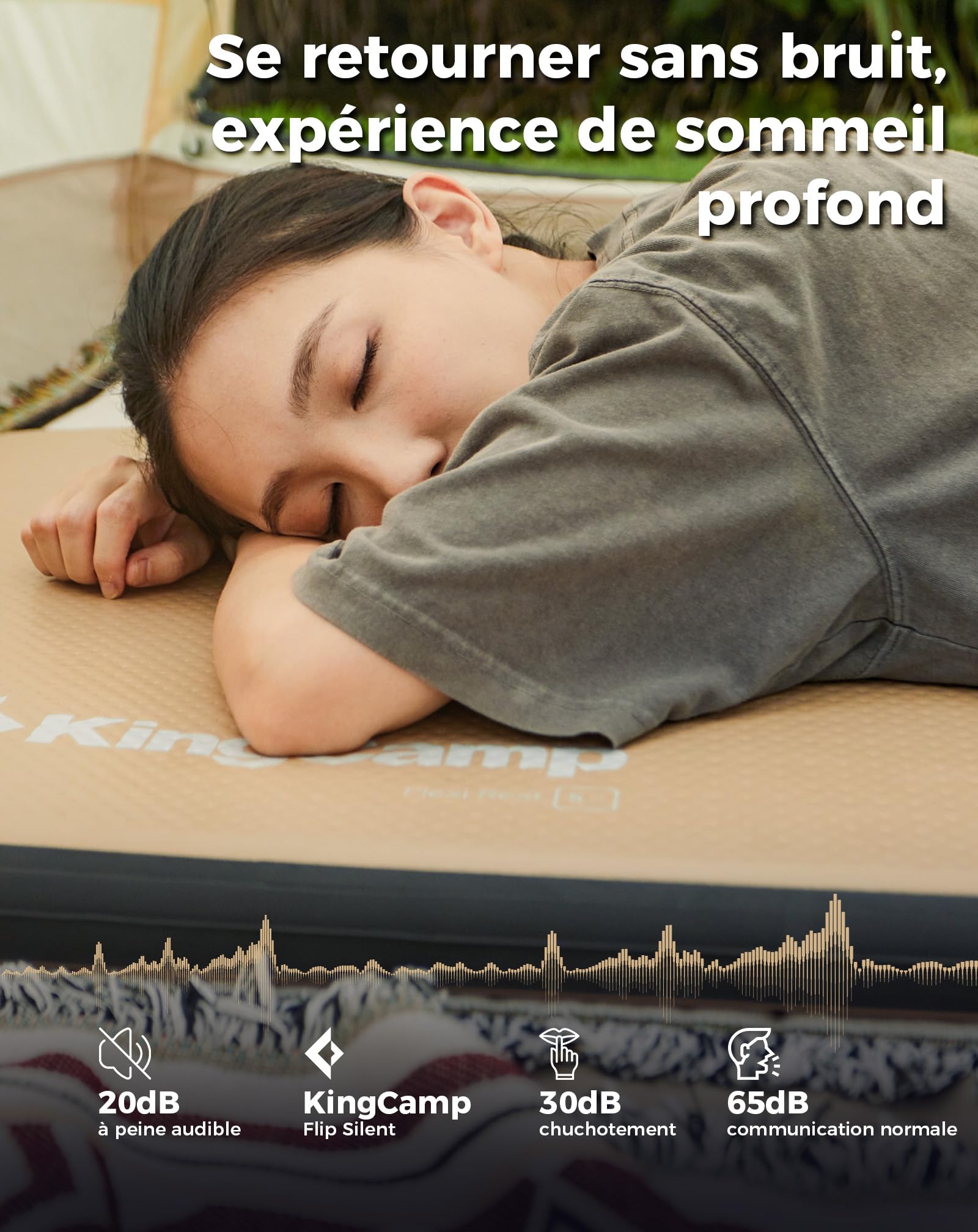 KingCamp Matelas Camping Gonflable 1 Personne 500kg Portable Confort 5cm | Matelas Air, Compact, Léger, Robuste, Stable, TPU, Silencieux, Imperméable, pour Tente Auto Lit Invité Randonnée 200x75cm
