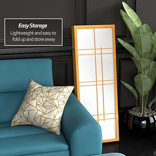 Miniatura 4 de Pantalla corta Eudes Shoji de 4 pies - Miel - 5 Paneles Miel,Negro -,Natural,Rosewood,https://www.amazon.com/dp/undefined