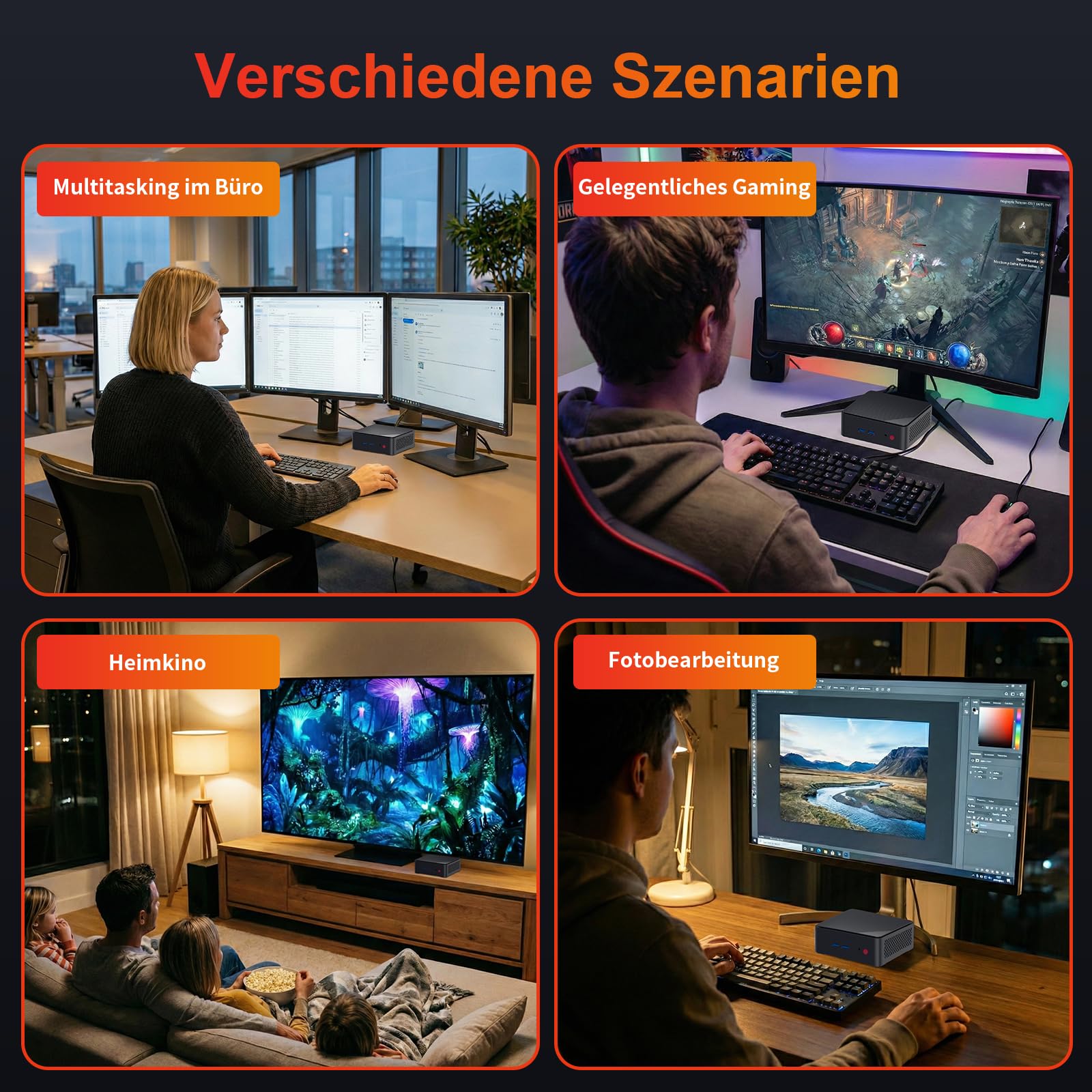AWOW Mini PC AMD Ryzen Embedded R2514 (4 Kerne, bis 3,7 GHz), 8GB DDR4, 512GB PCIe 3.0 SSD, Radeon Graphics, 4K Display 1000M LAN,WiFi 5