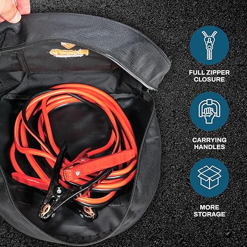 Miniatura 5 de Rugged Tools Bolsa para cables  Bolsa para cables de puente  Almacenamiento y organizador para cables, cables y mangueras, incluyendo cables de