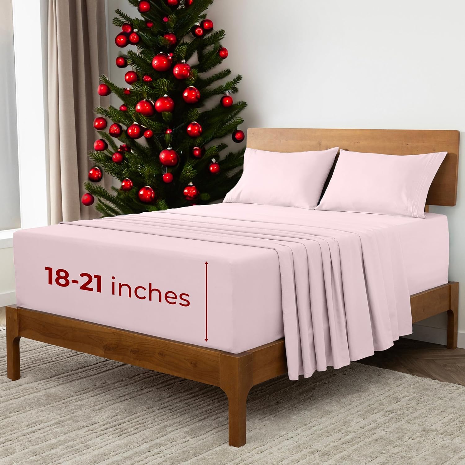 Mellanni Extra Deep California King Sheets - 4 PC Iconic Collection Bedding - Hotel Luxury Ultra Soft Cooling