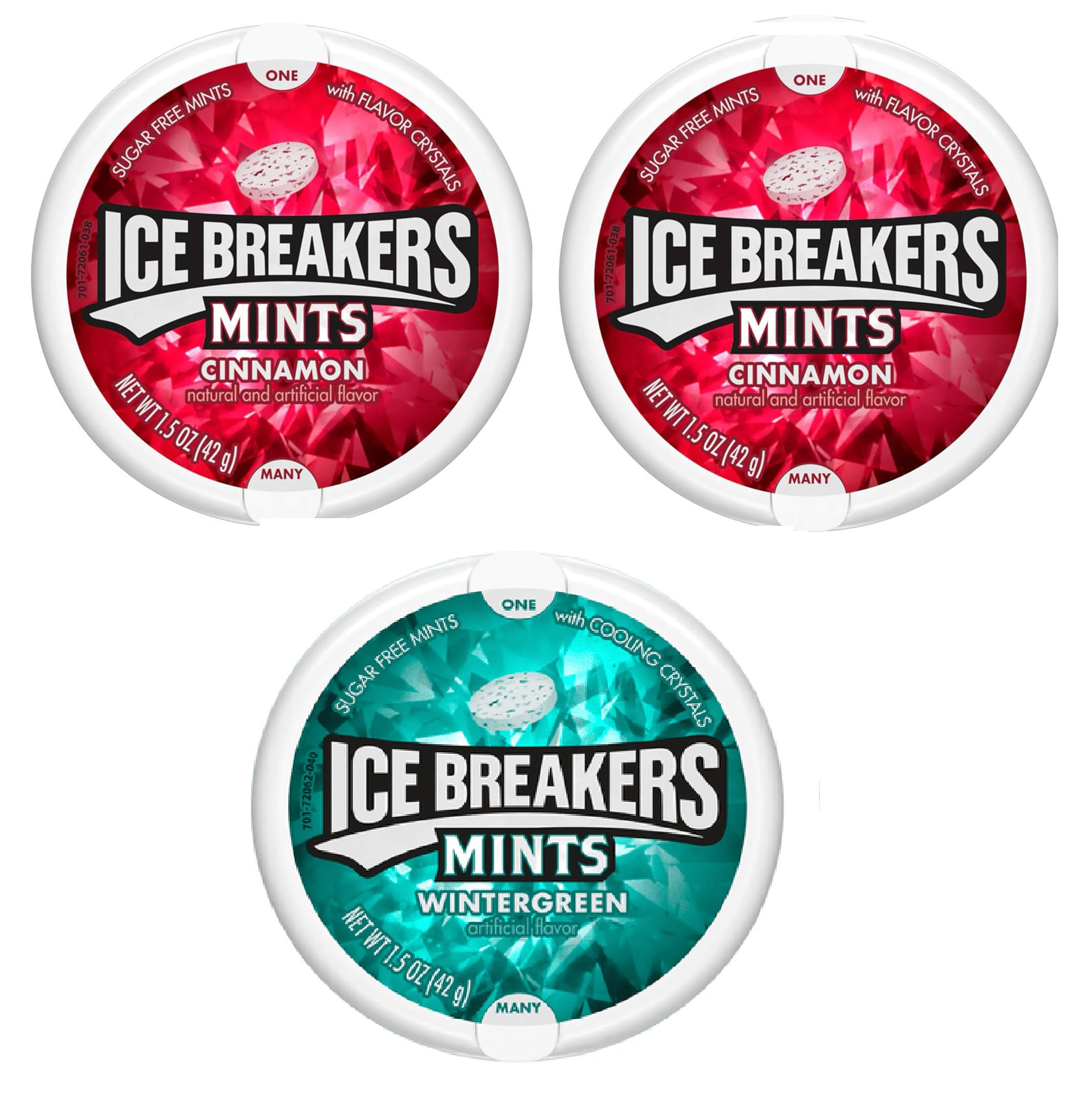 Ice Breaker Cinnamon (2x42g), Ice Breaker Wintergreen (1x42g) | Sugar Free Mints With Cooling Crystal | Natural, Artificial Flavors, Pack Of 3-image-36