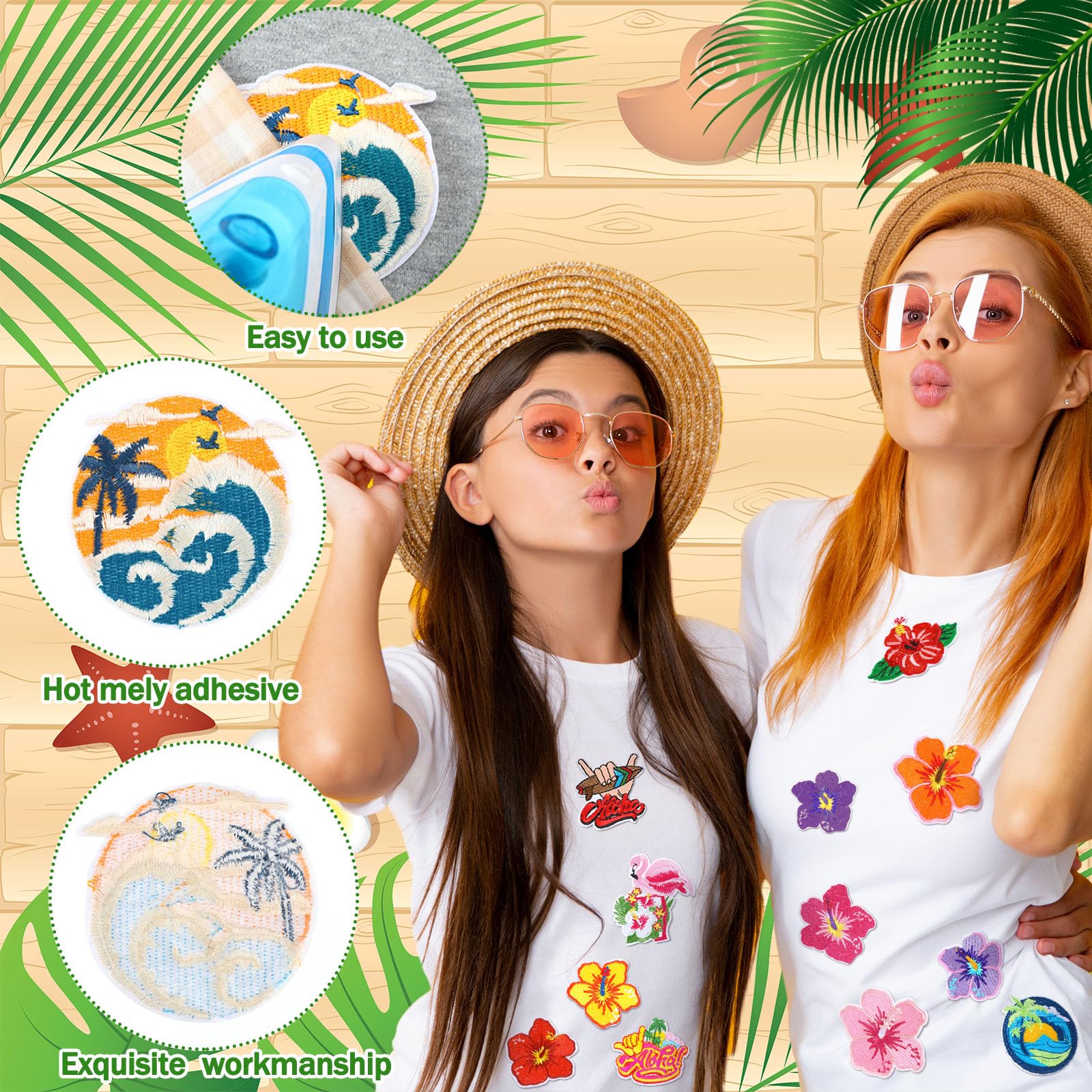 Amazon.com: Yuxung 48 Pcs Hawaiian Iron on Patches Hawaii Summer
