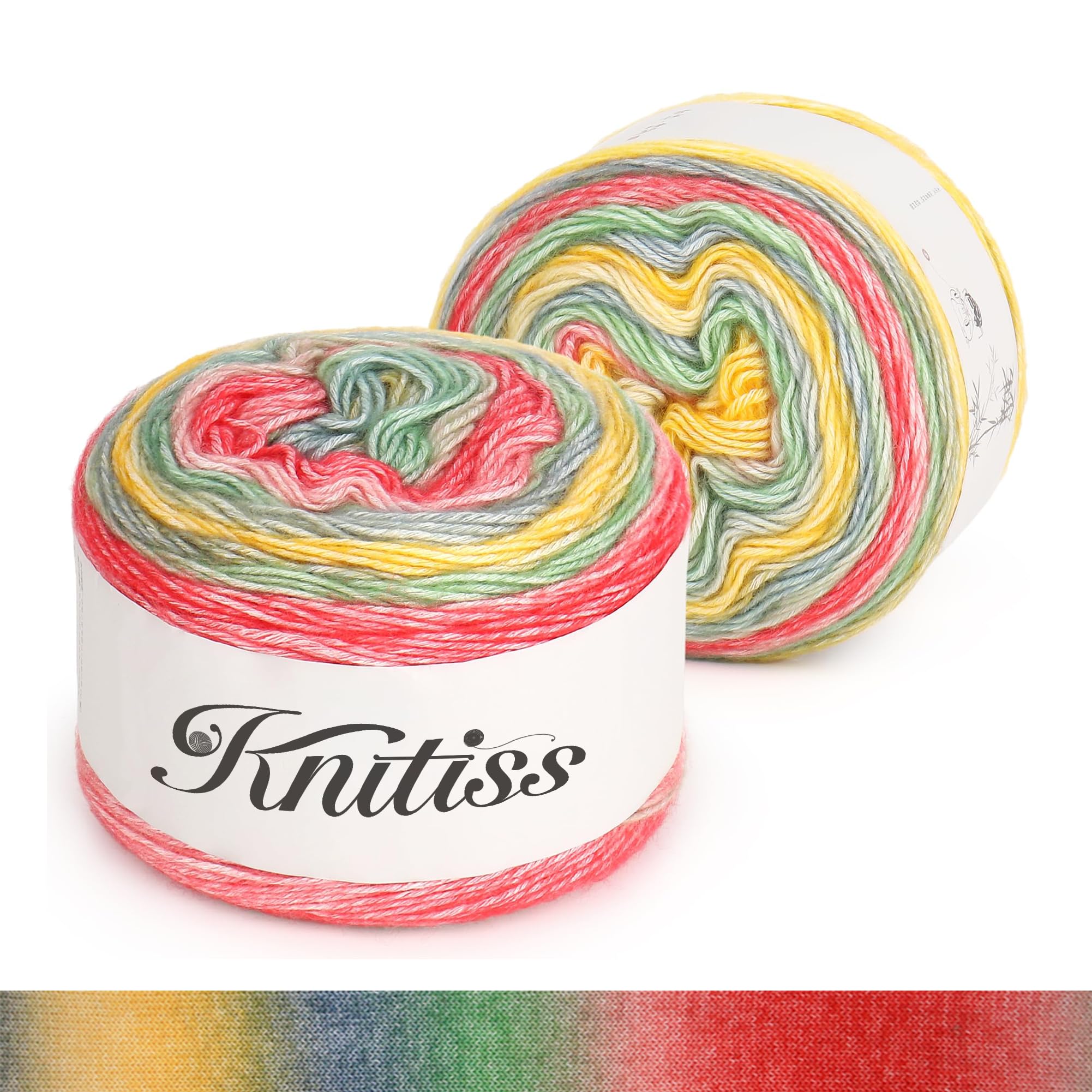 Knitiss Ombre Yarn for Crocheting & Knitting 2-Pack 300g Cake Yarn