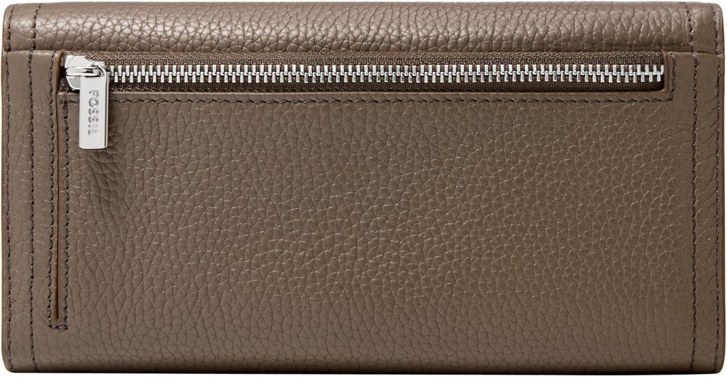Fossil Women's Logan Leather RFID-Blocking Flap Clutch Wallet for Women - Image 3