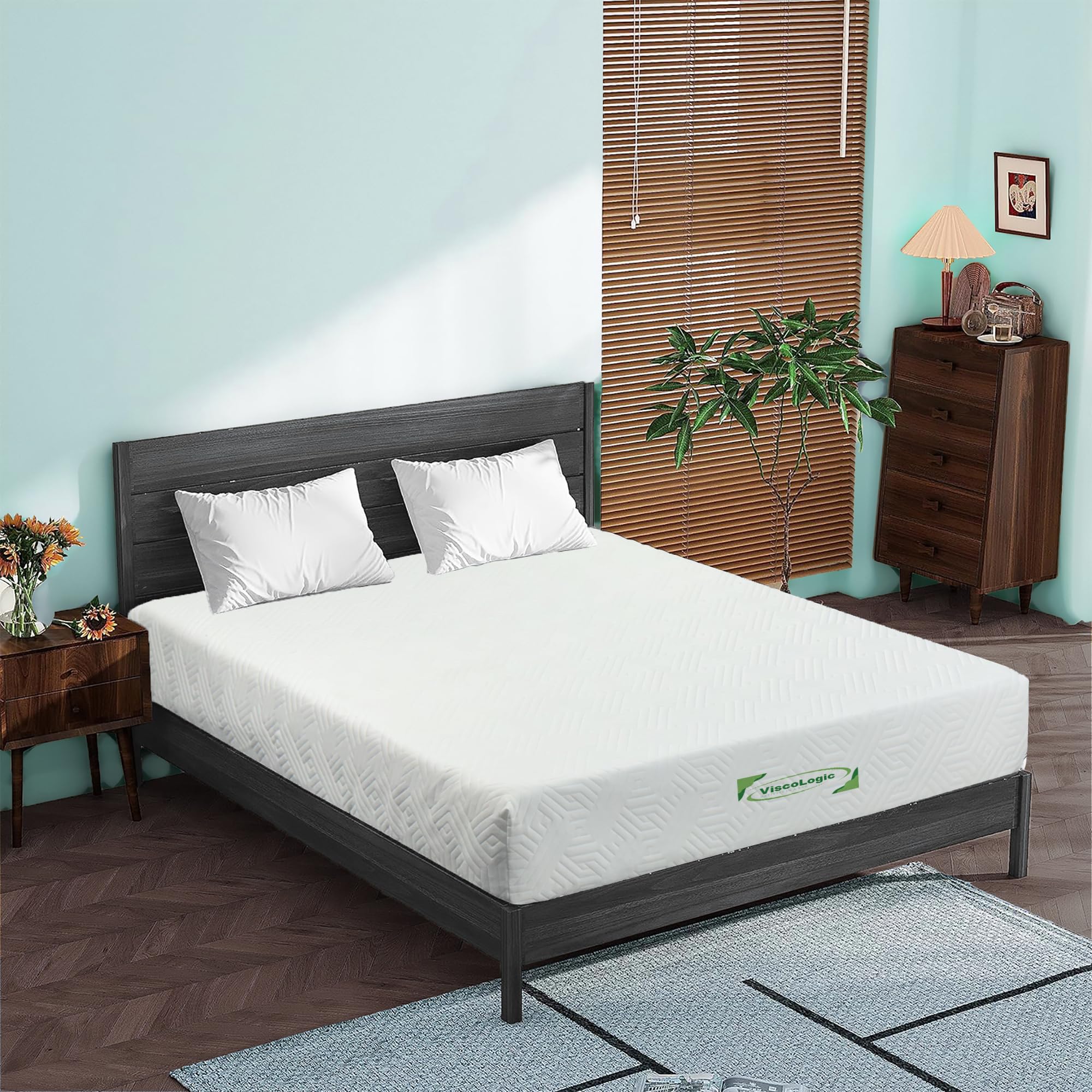 ViscoLogic Mattress Twin/Full/Queen/King - 10 Inch Full/Double Mattress Made in Canada, Gel Infused Reversible Foam Pressure Relief, Cool Sleep Supportive, CertiPUR-US® Certified Foam in a Box