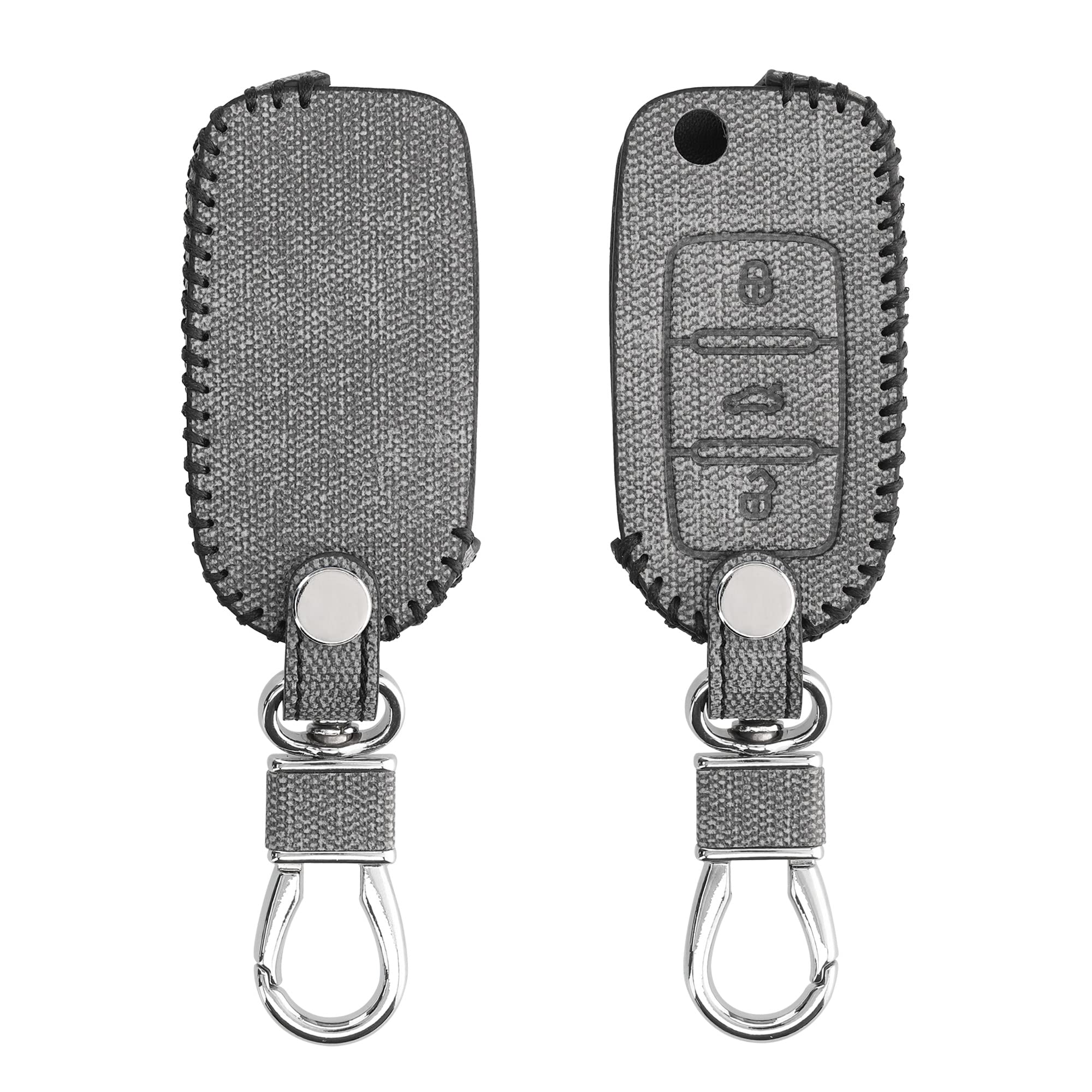 kwmobile Key Cover Compatible with VW Skoda SEAT 3 Button Car Key - Car Key Fob Cover Grey