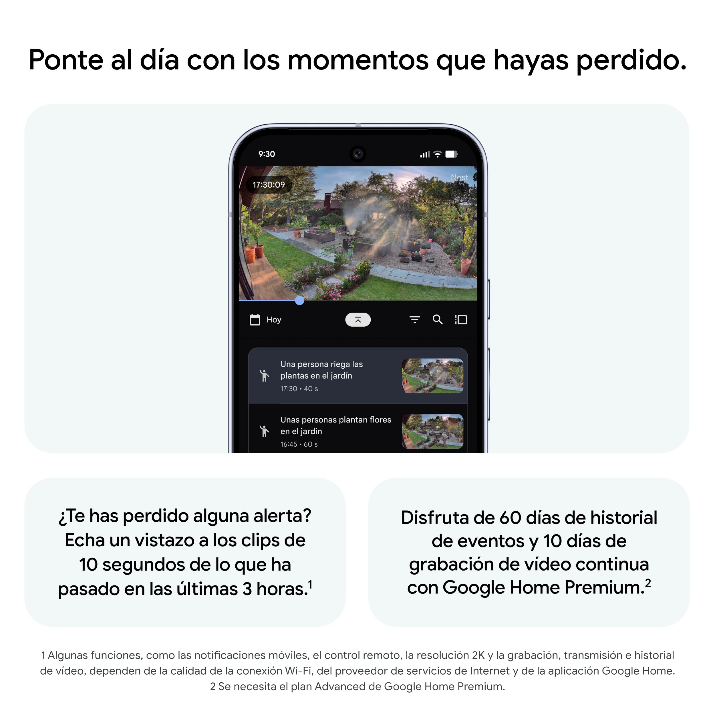 Google Nest CAM Outdoor (con Cable, 2.ª Gen.) - Cámara de Seguridad para Exteriores con vídeo 2K - Funciona con Google Home - Nieve