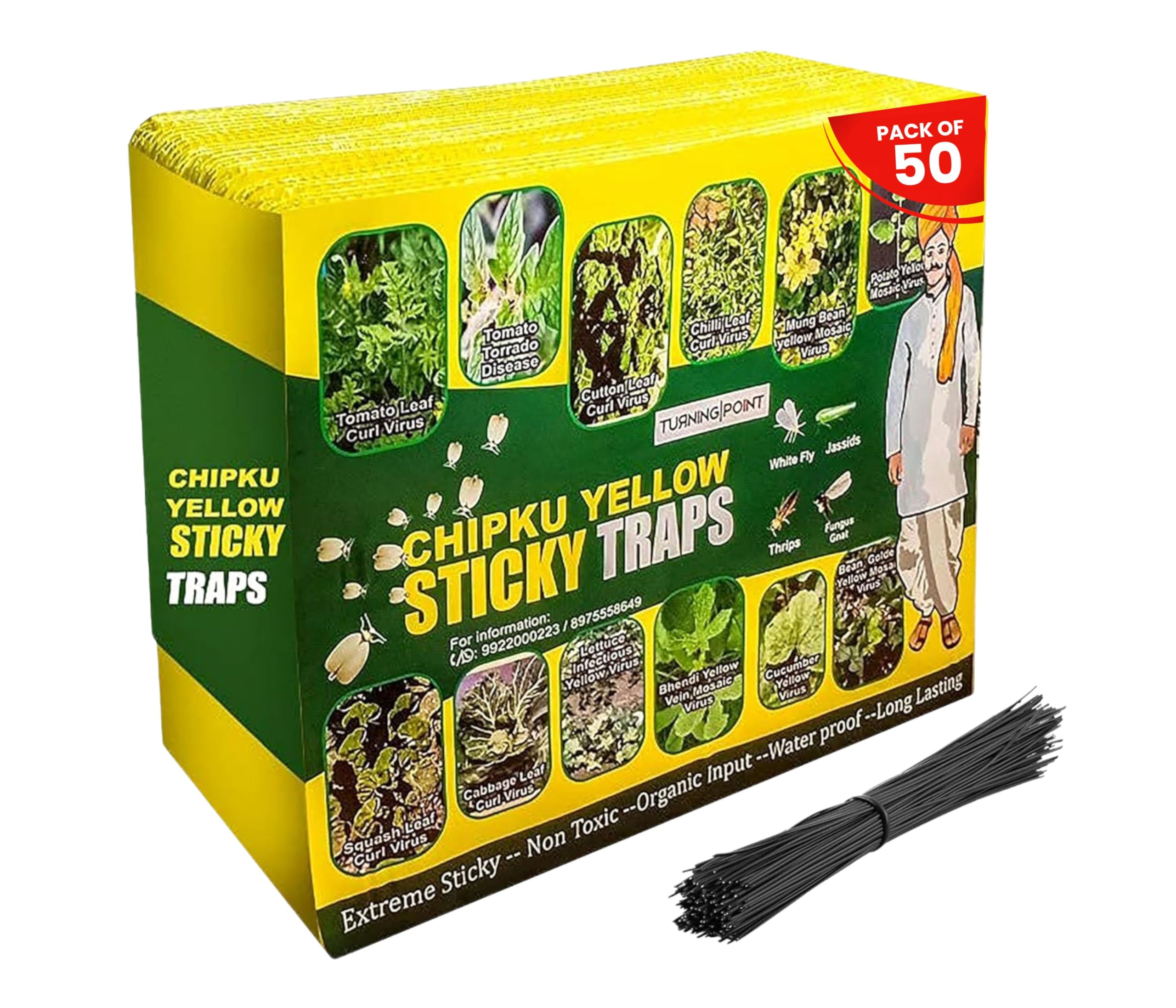 Chipku A5 Yellow Sticky Trap for Insects Pack of 50 Sheets| for Garden & Agriculture to Control Whiteflies, Aphids, Thrips, Jassids| Fly Catcher Insect Catcher Glue Trap for 100% Results-image-32