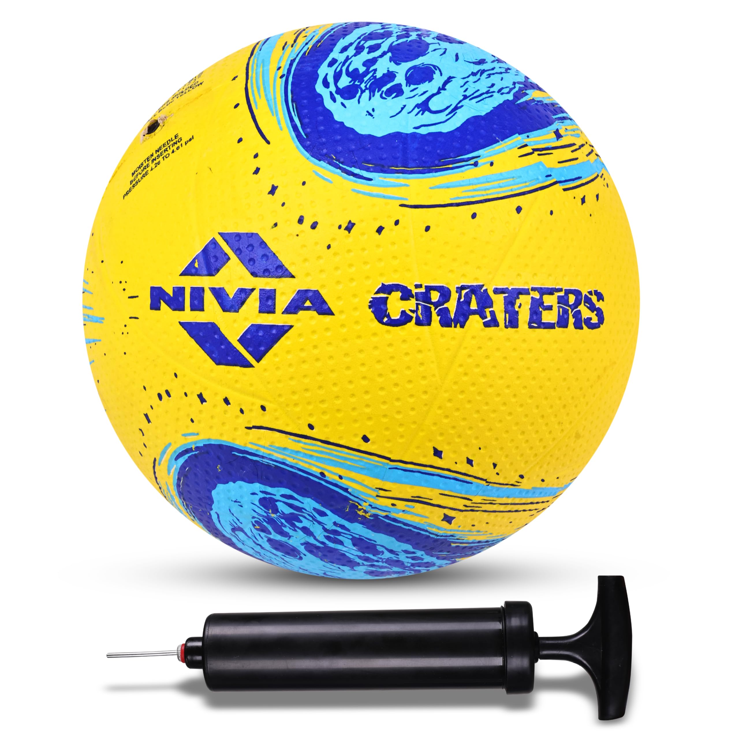 Crater Volleyball with Ball Pump Volleyball - Size: 4 (Pack of 2, Yellow/Blue)