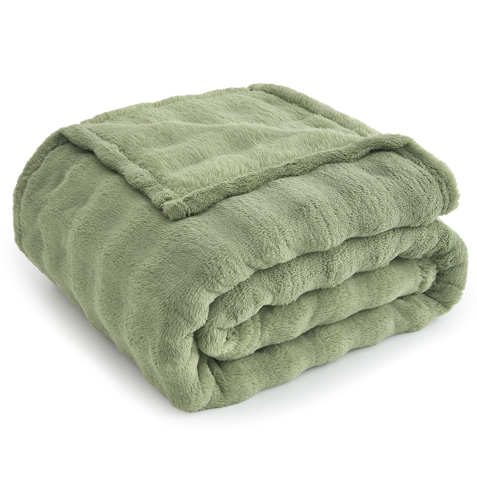 Topfinel Polar Thermal Blanket, Soft and Safe Thermal Bubble Fabric, Oeko-Tex, Suitable for 180 cm Bed, Plaid Sofa Summer Suitable for Baby Dog and Cat on Sofa Picnic and Beach, Sage Green, 150 x 200 OEKO-TEX STANDARD 100