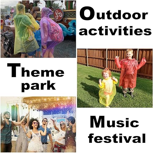 Miniatura 6 de INNOCHEER - Ponchos de lluvia para la familia, paquete de 12, impermeable desechable de emergencia para niños y adultos, camping, senderismo al aire