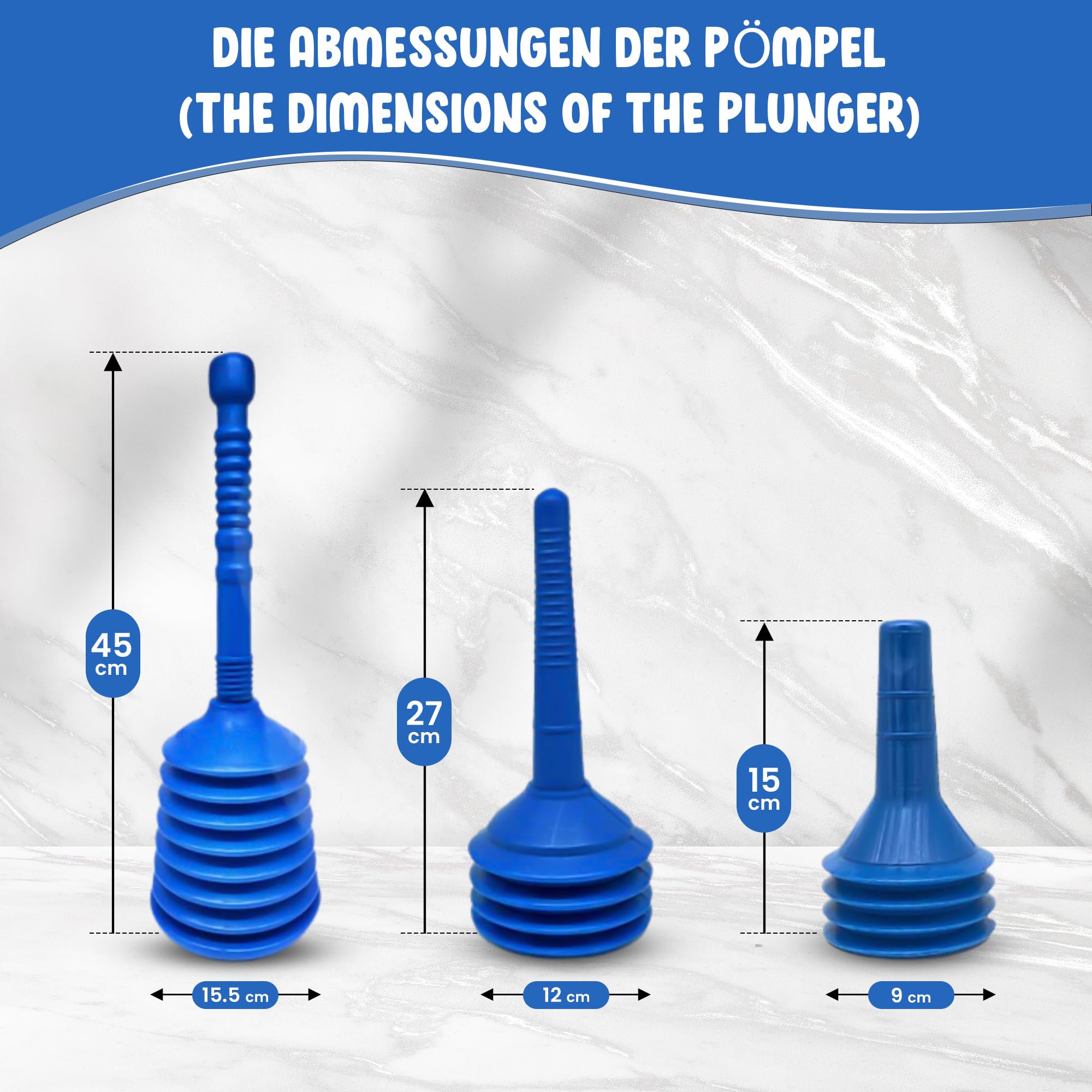 Saugglocken Set | Pömpel - Rohrreiniger | Pümpel-Set | Abflussreiniger (2er)