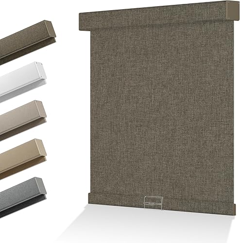 HOTSOON Persianas enrollables opacas para ventanas, sin cordón, para oscurecer la habitación, persianas enrollables fáciles de instalar, con cenefa HOTSOON Persianas enrollables opacas para ventanas, sin cordón, para oscurecer la habitación, persianas enrollables fáciles de instalar, con cenefa