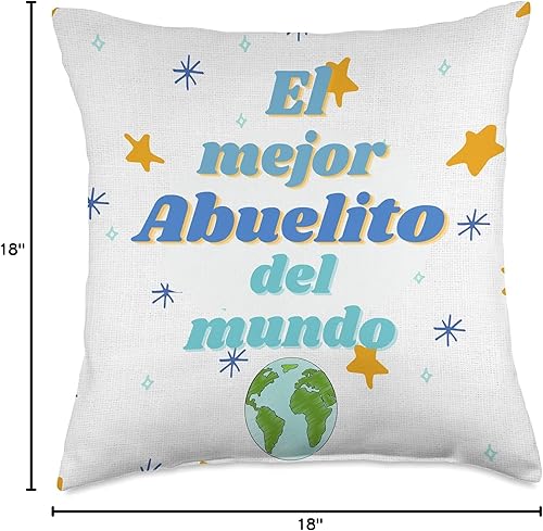 Miniatura 6 de Regalos para Papa Best Gifts Latino abuelo Almohada para El Mejor Abuelito del Mundo Almohada de 16x16, Multicolor