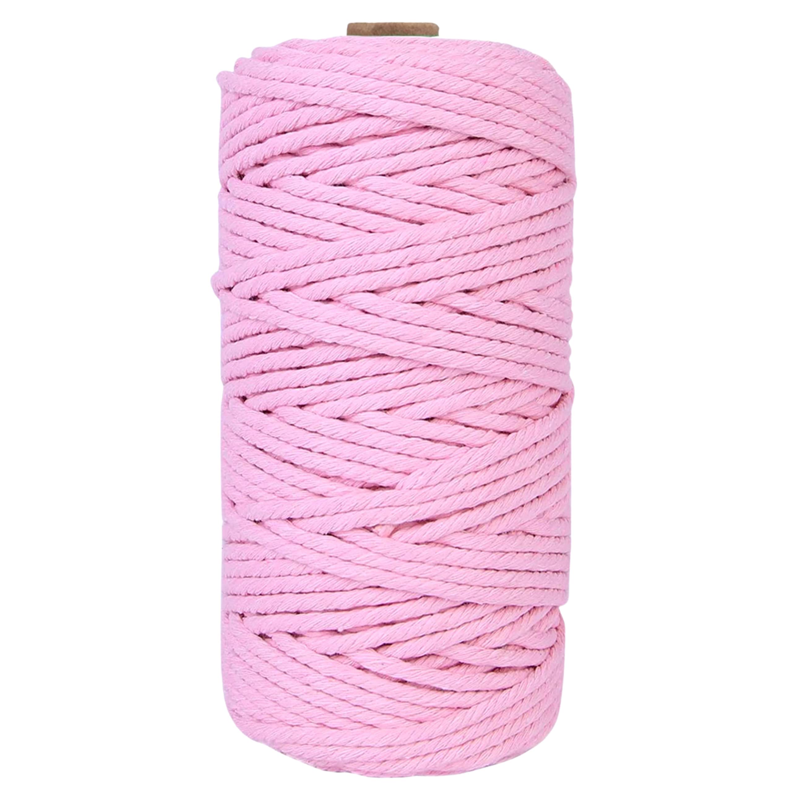 ecofynd 50 Meters Baby Pink Colour Cotton Cord, Colour Dori for Wall Hanging Plant Hanging Craft Making, Natural Thread Rope for Handmade Plant Hanger (Cord-BPK)-image-38