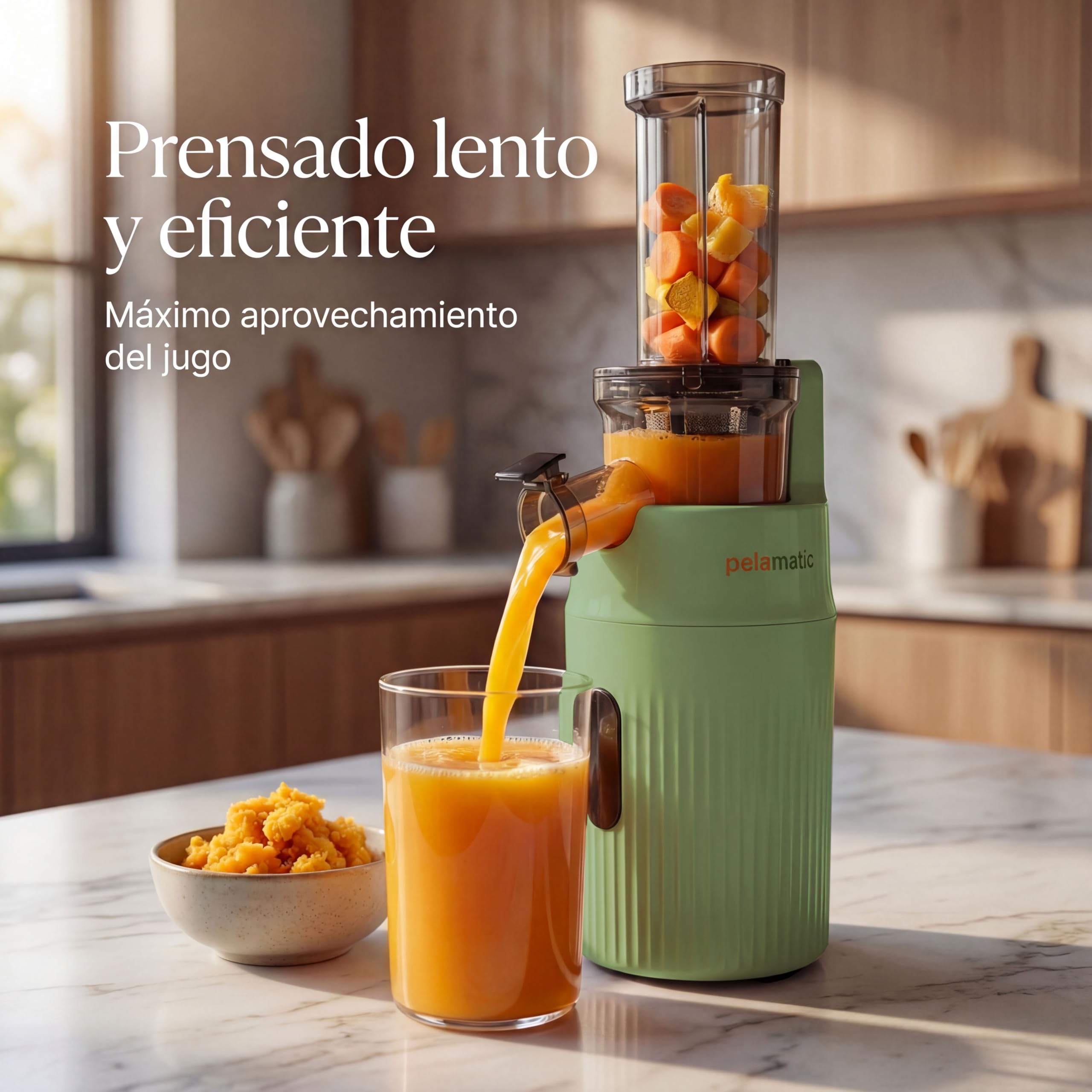 Zuminstant - Spremiagrumi elettrico compatto, spremuto a freddo, ricco di nutrienti, frullatore senza schiuma, salvaspazio, elegante e versatile, per frutta e verdura fresca, 100 W (menta)