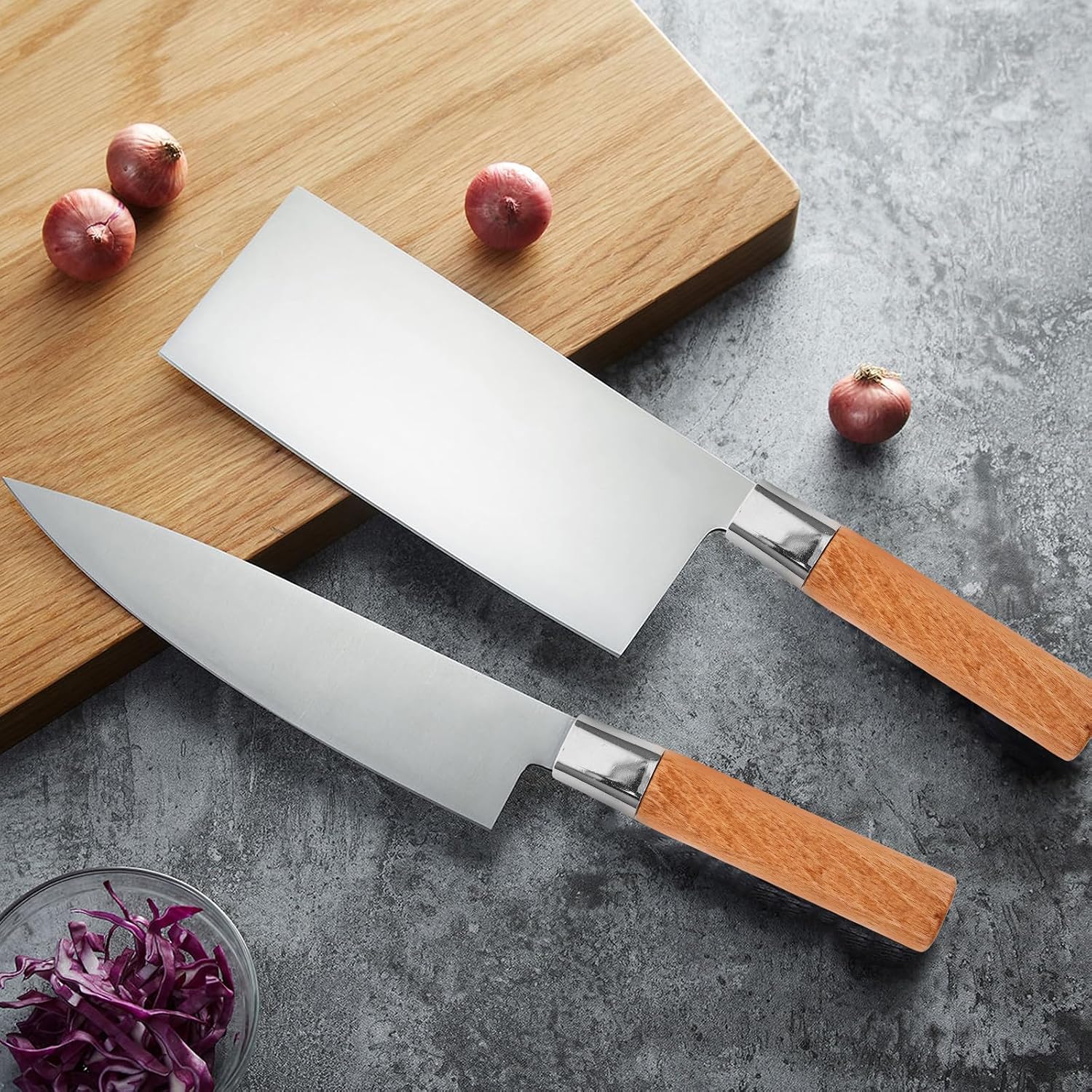 Zerodeko Wooden Knife Handle Diy Replacement, Natural Wood Material Accessories for Japanese Kitchen Knives Chef Repair Handle(s)