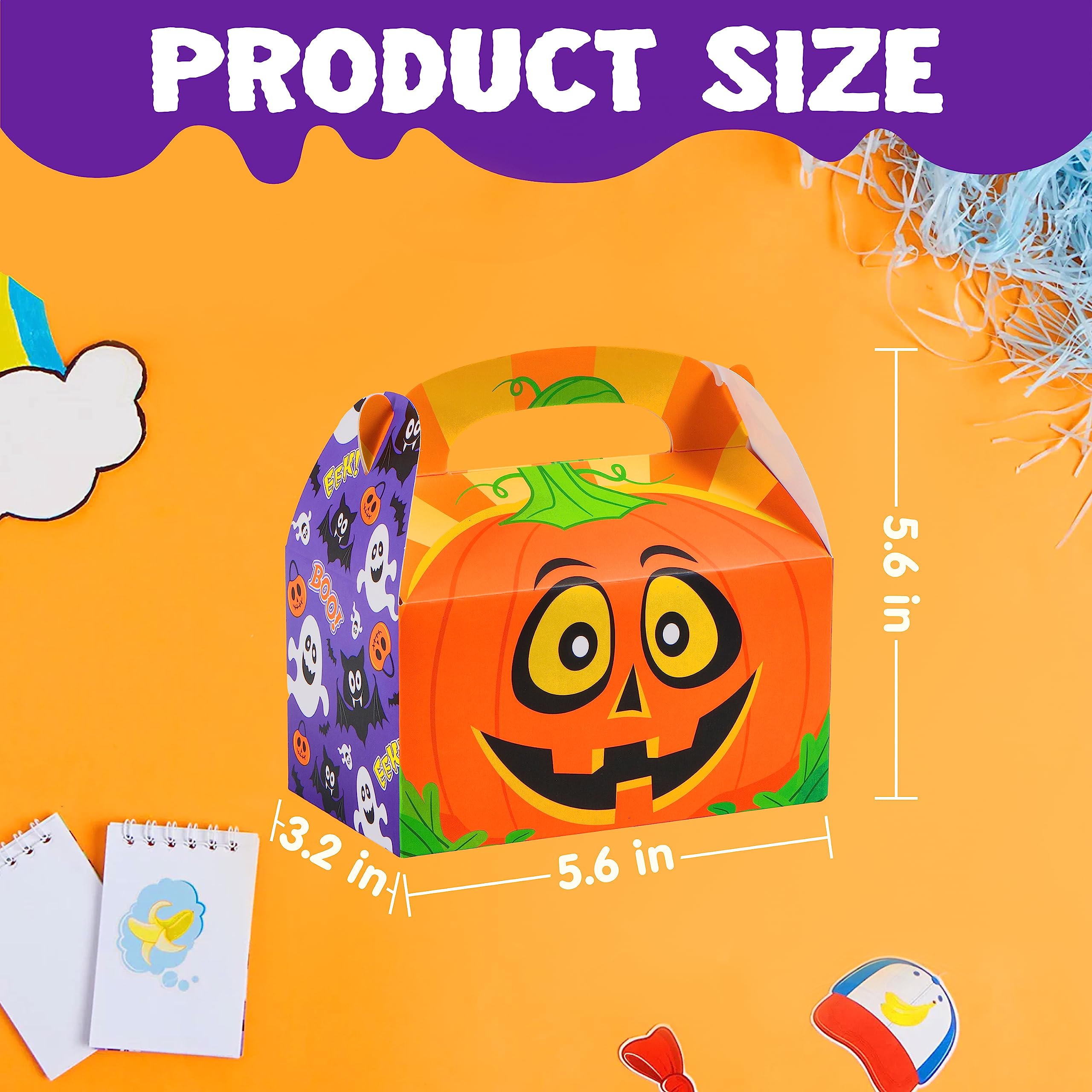 JOYIN 72 Sacchetti Per Dolcetti Halloween Con Adesivi - 6 Stili Diversi Per Festa E Dolcetto O Scherzetto
