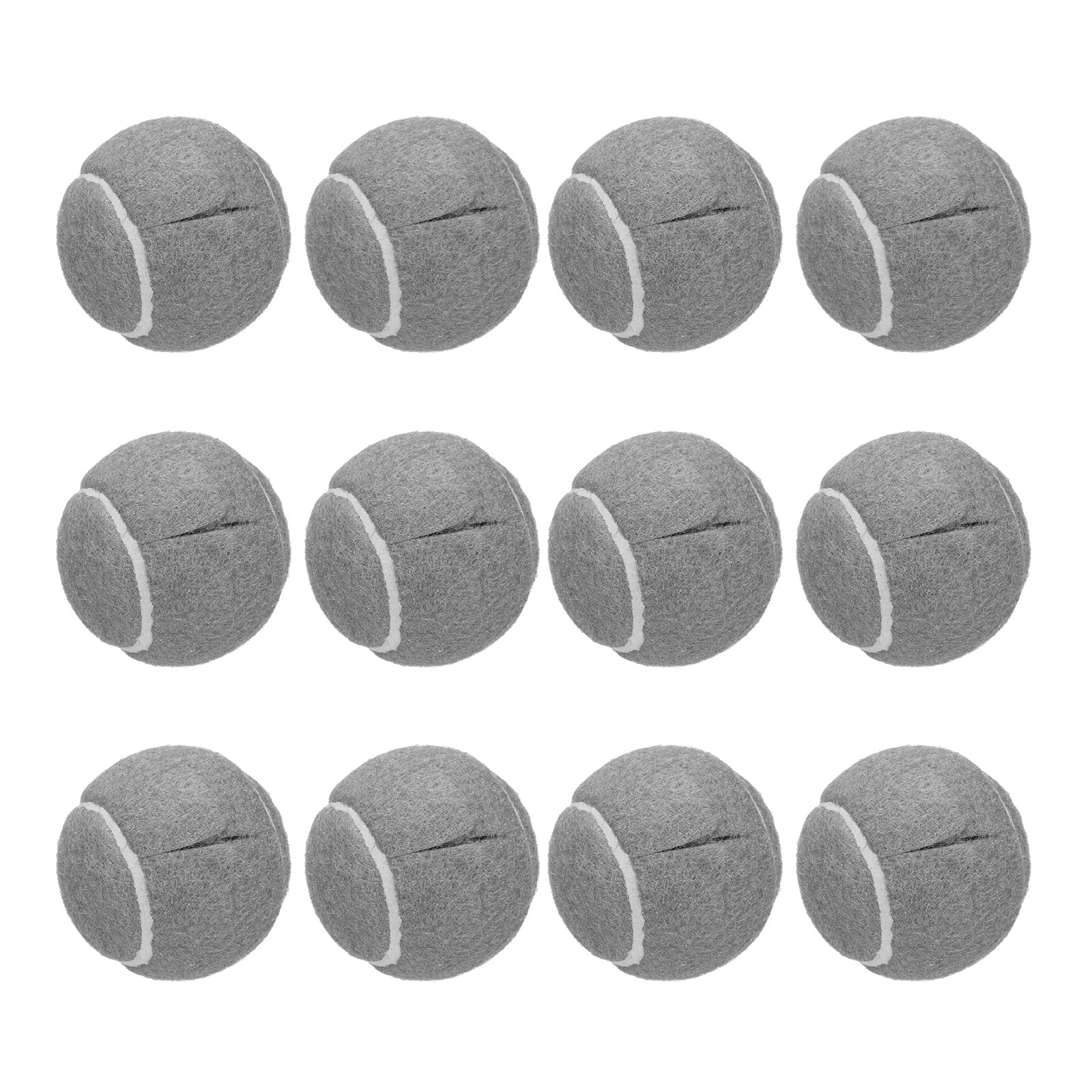 QUARKZMAN 12 Pz Palline da Tennis Precut per Camminatori, Universale Precut Glide Balls Accessori per Camminatori Glides per Protezione di Gambe di Mobili e Pavimenti, Grigio