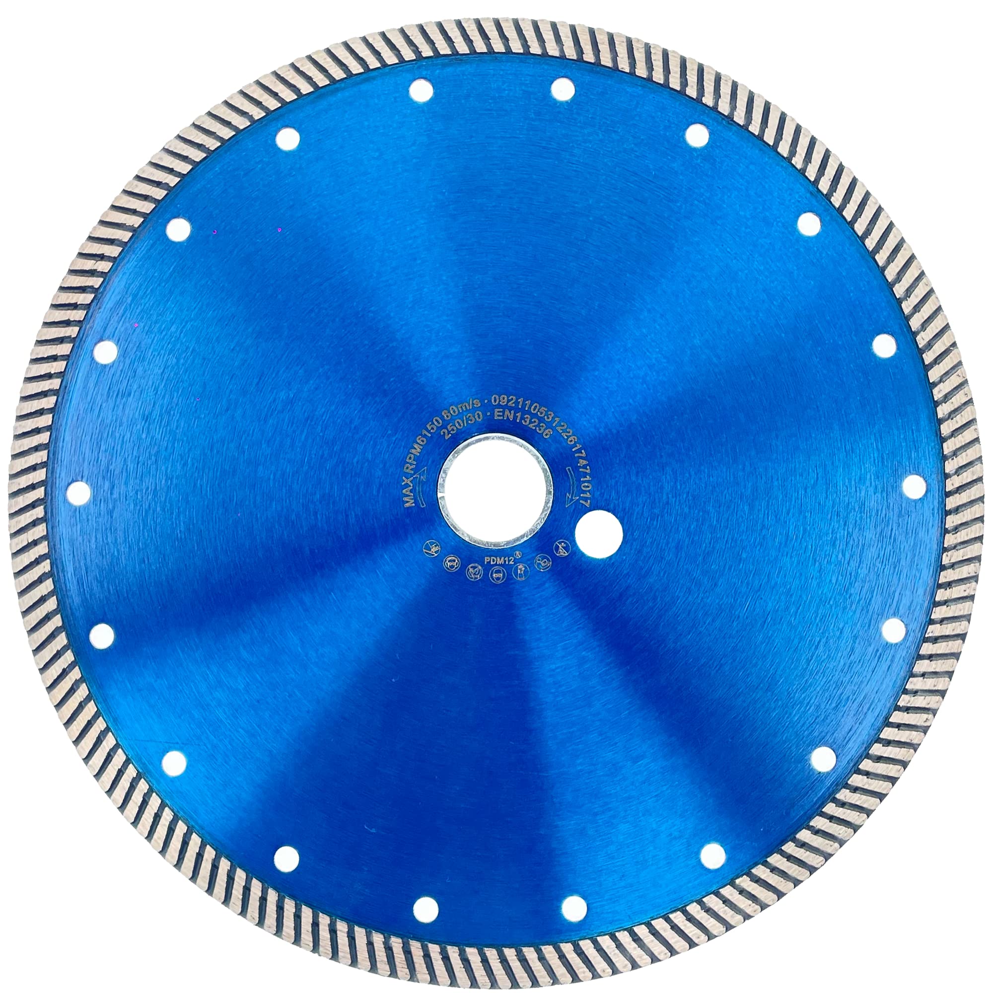 PRODIAMANT Disco Diamantato Premium Turbo 250 mm x 30/25,4 mm - taglio preciso su pietra, cemento e calcestruzzo, ideali per sega da tavolo