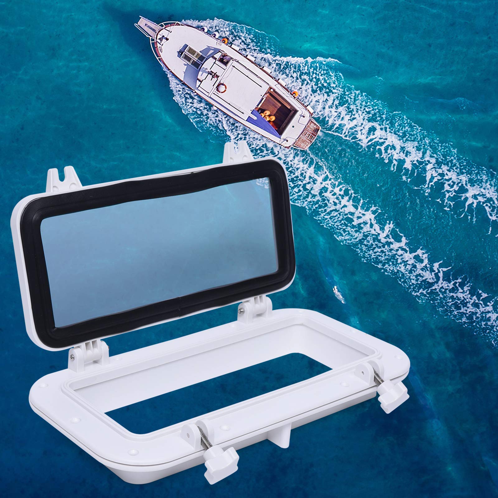 Kaibrite Barca Porthole Finestra Rettangolare,Barca Yacht Rettangolo apertura Portlight Oblò,Finestra universale oblò per barca/Yacht/RV/Industria Auto