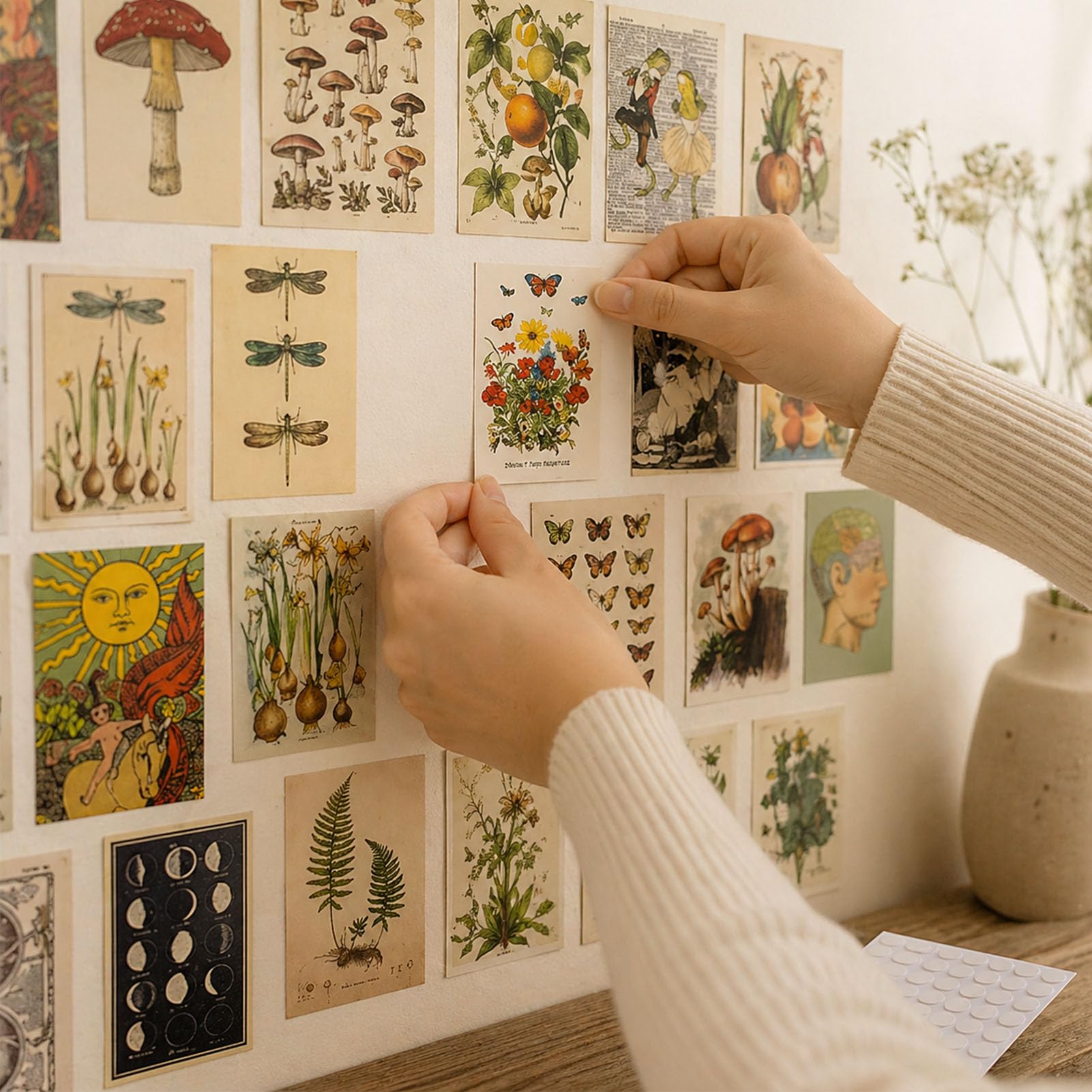 Set de Cartes Postales 50 pièces Vierges Vintage avec Différents Motifs