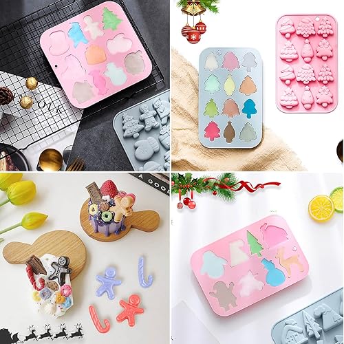 Miniatura 3 de Paquete de 3 moldes de silicona para hornear de Navidad, moldes de silicona para árbol de Navidad, moldes de jabón para dulces para gelatina de