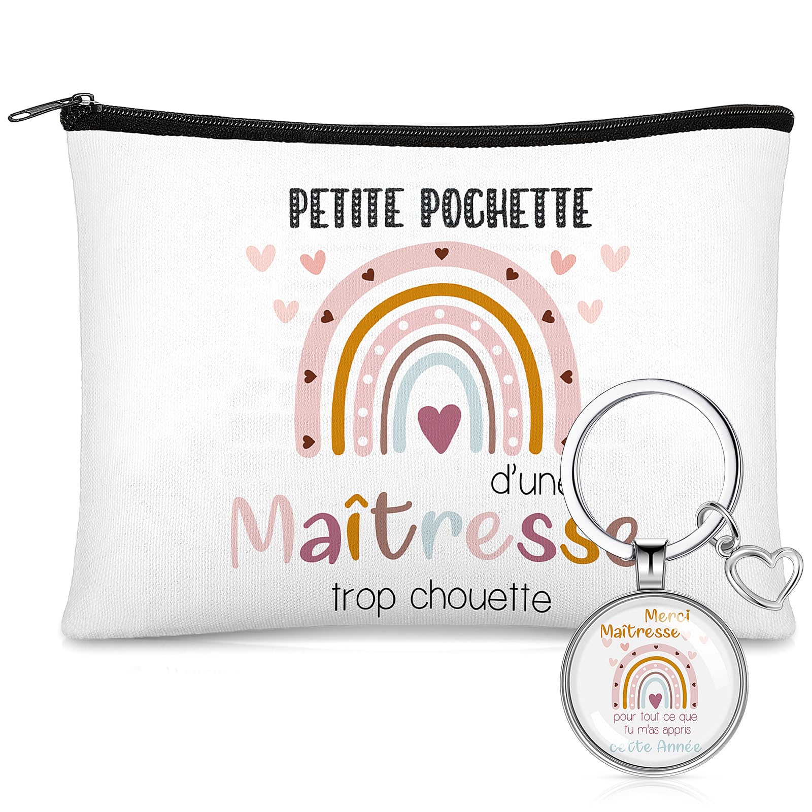 Otuuz Regalo di Ringraziamento di Fine Anno per Asilo Nido Astuccio per Insegnanti Portachiavi di Ringraziamento per Laurea Diploma Regalo per Insegnanti di Scuola Materna e Primaria(Bianco