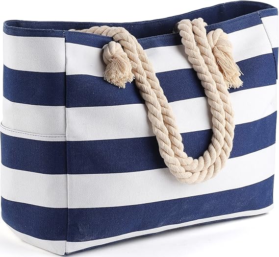 Beach Bags for Women- Upgraded 2022 Large Waterproof Beach Tote Bag with Zipper Beach Bags Great Christmas Gifts