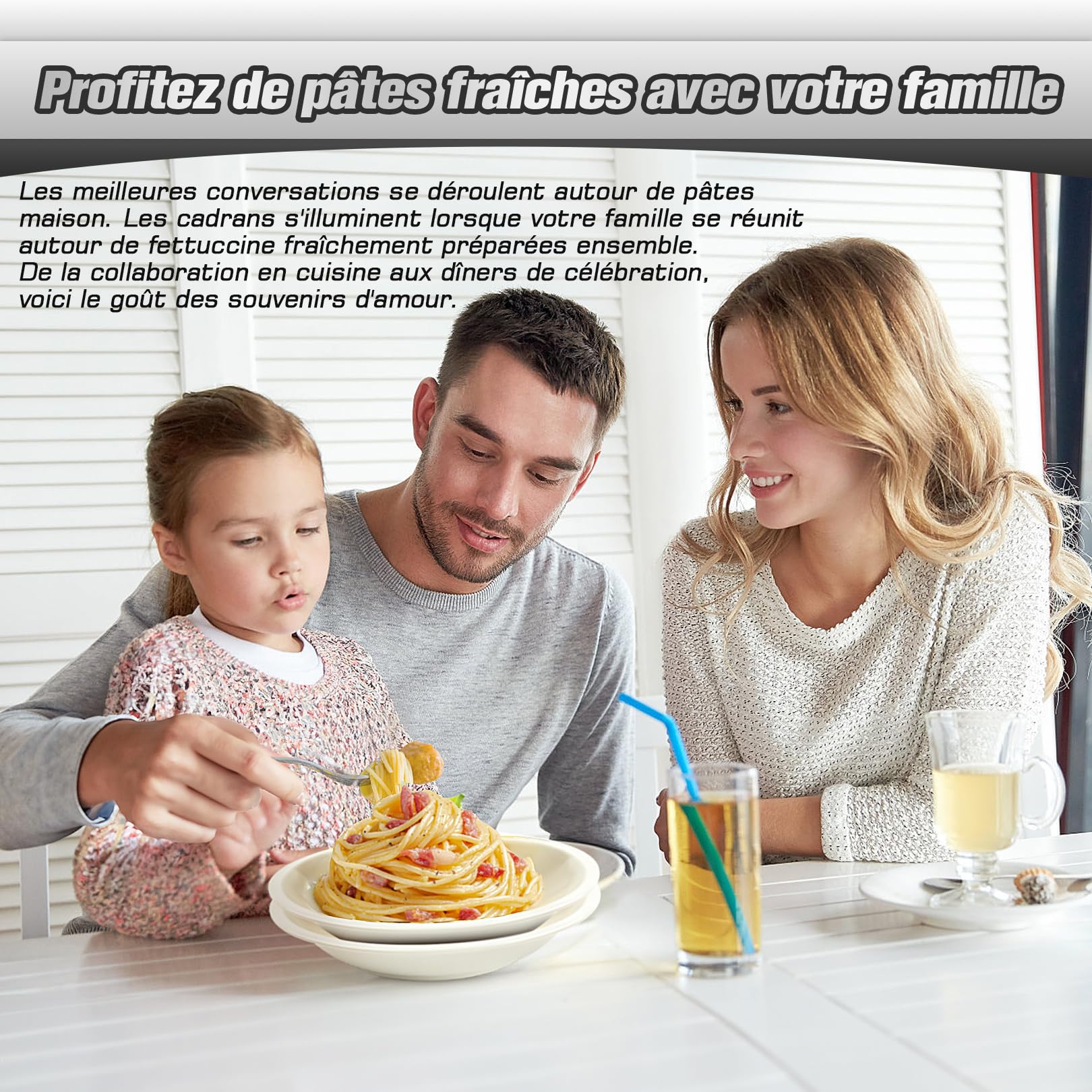 Sailnovo Machine a Pates Fraiche, 180 Aluminium Machines à Pâtes avec 9 Réglages d'épaisseur Réglables et 2 Cutters, Pasta Maker est Parfait Pour Les Pâtes, les pâtes, Laminoir a Pate (Argent)