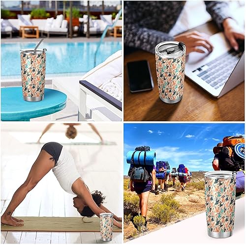 Miniatura 7 de Color Oil Painting Sense Dancer Stainless Steel travel coffee cup with Straw Lid 20oz coffee mug for coffee portable insulated tumbler with lid
