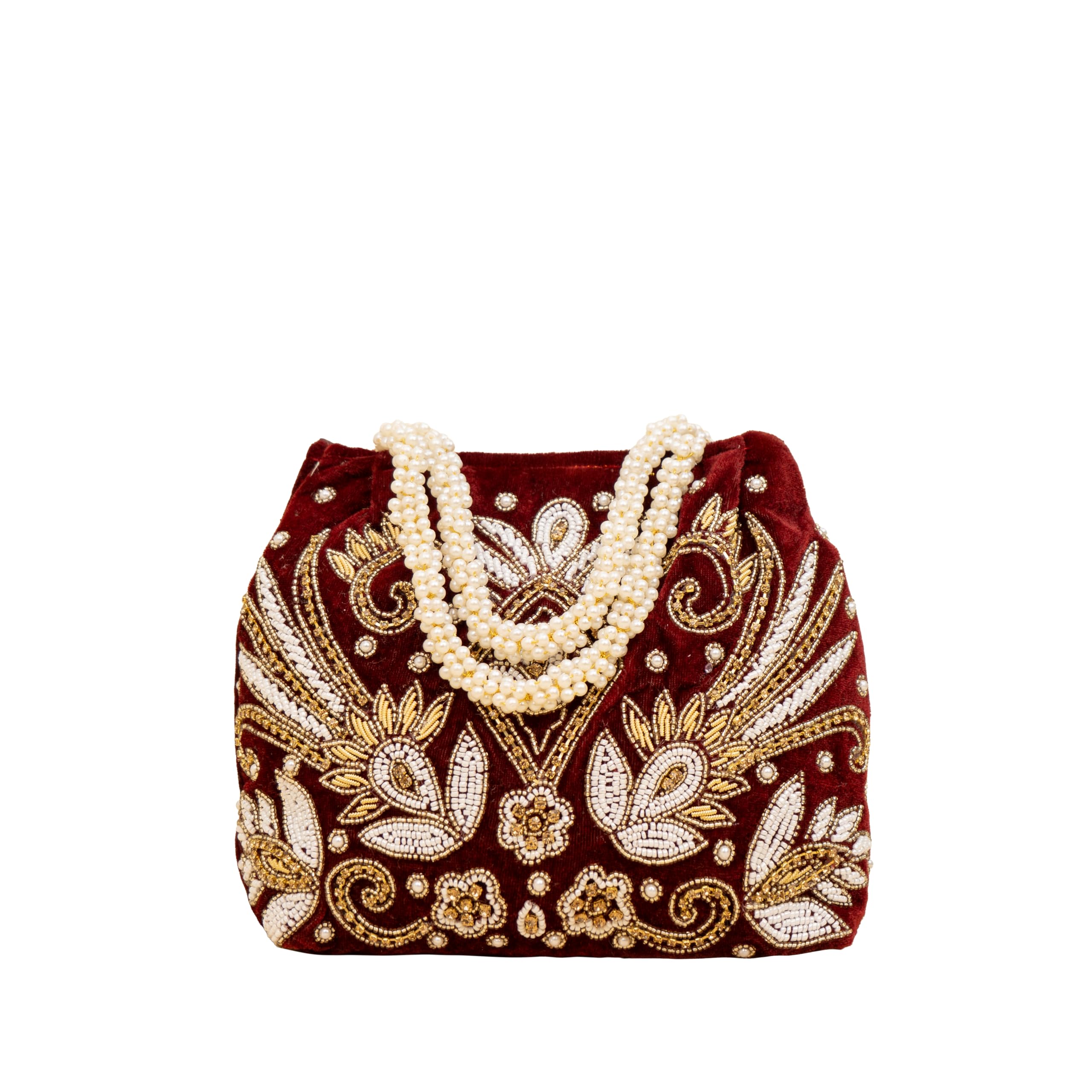 cara fashion Celeste Velvet Thread Potli Bag for Women | Designer Wedding Potli | Ethnic Handbag for Ladies | Batwa Potlis Hand Bag | Bridal Purse for women | Marriage Potli Bags-picture-17