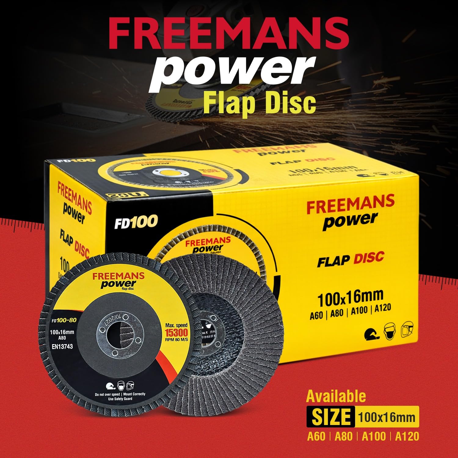 FREEMANS Flap Discs 100-80 gritt A80 (Set of 20pcs)… : Amazon.in