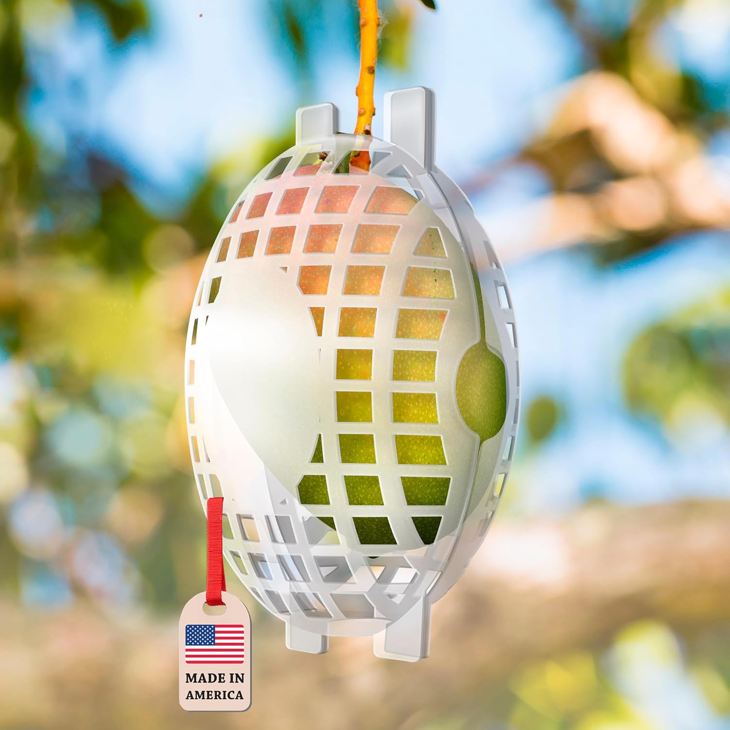 48 Pack - Fruit Protection Cages for Mangoes & More | Large 5x8 inch | Reusable Squirrel-Proof Fruit Covers | Heavy-Duty Plastic | Made in USA