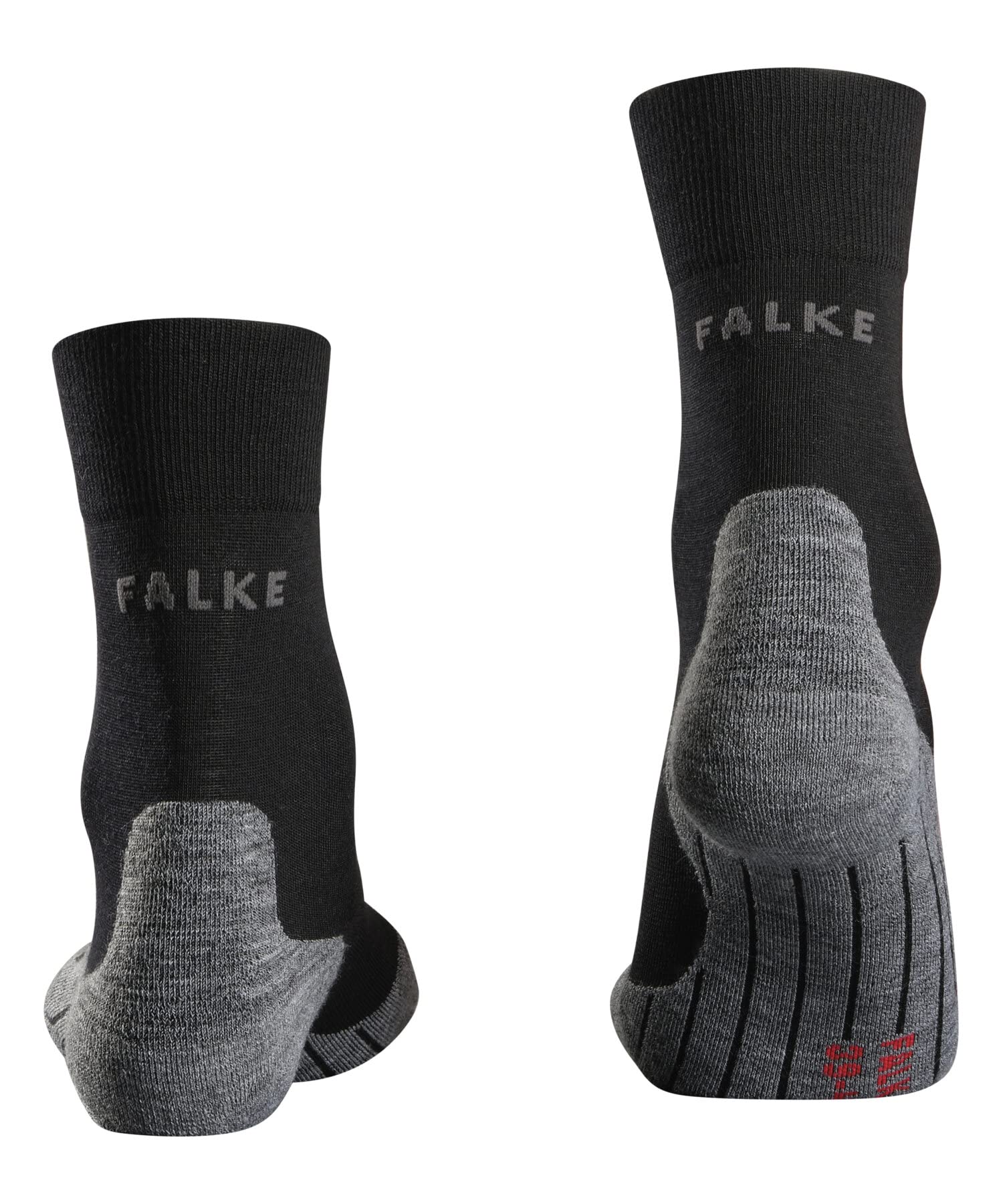 FALKE Herren Laufsocken RU4 Endurance Wool M So Wolle Funktionsmaterial antiblasen 1 Paar, Schwarz Black-Mix 3010, 46-48 (Packung mit 4)