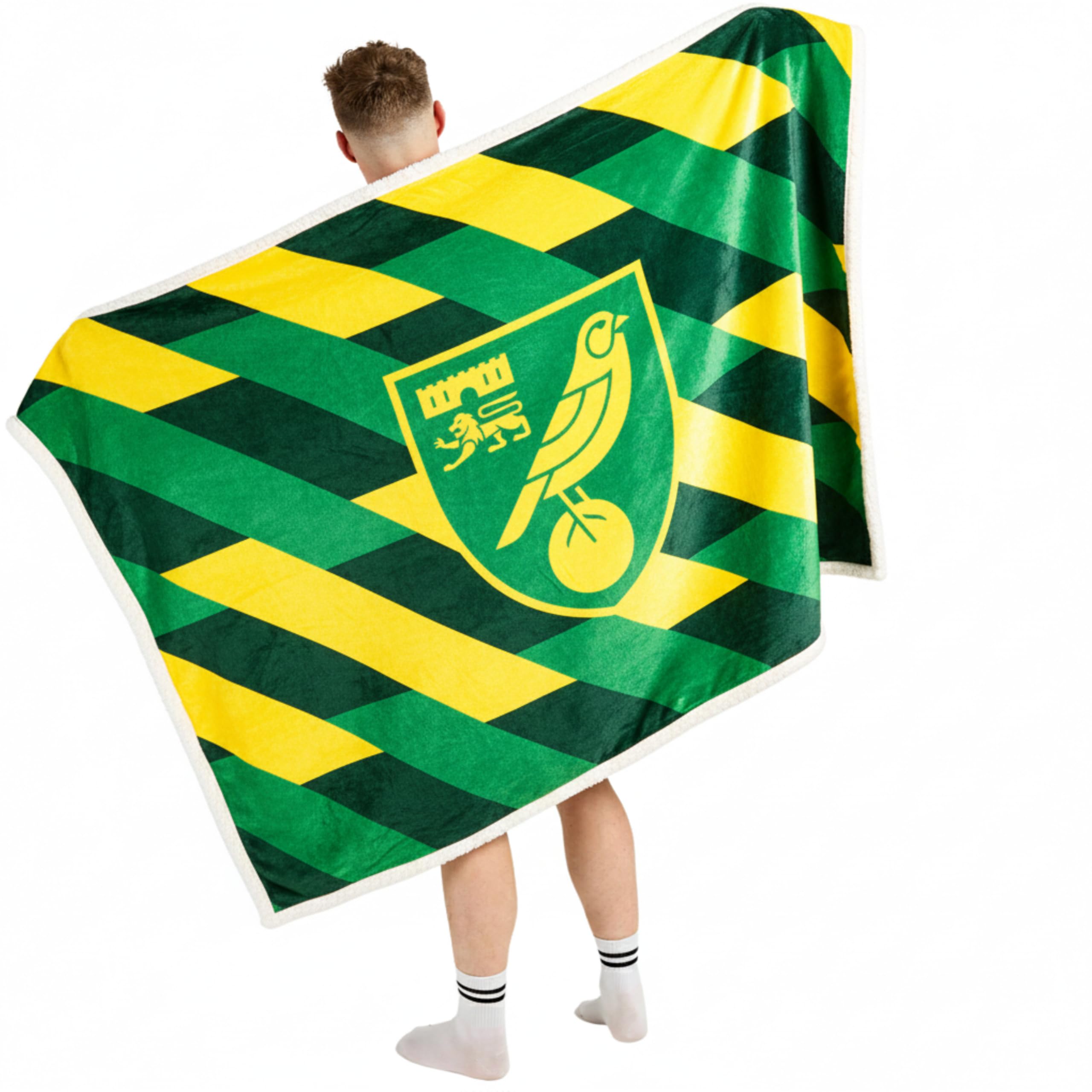 Norwich City Sherpa Fleece Blanket - 152 x 117 cm, Official Merchandise For Fans of the Canaries - EFL Football Club โ image 1