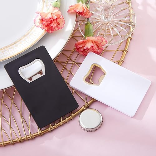 Miniatura 4 de Kate Aspen Abridor de botellas de cerveza con tarjeta de crédito, juego de 12, regalo de fiesta y herramienta de bar, tamaño único, (18079BK-Inner)