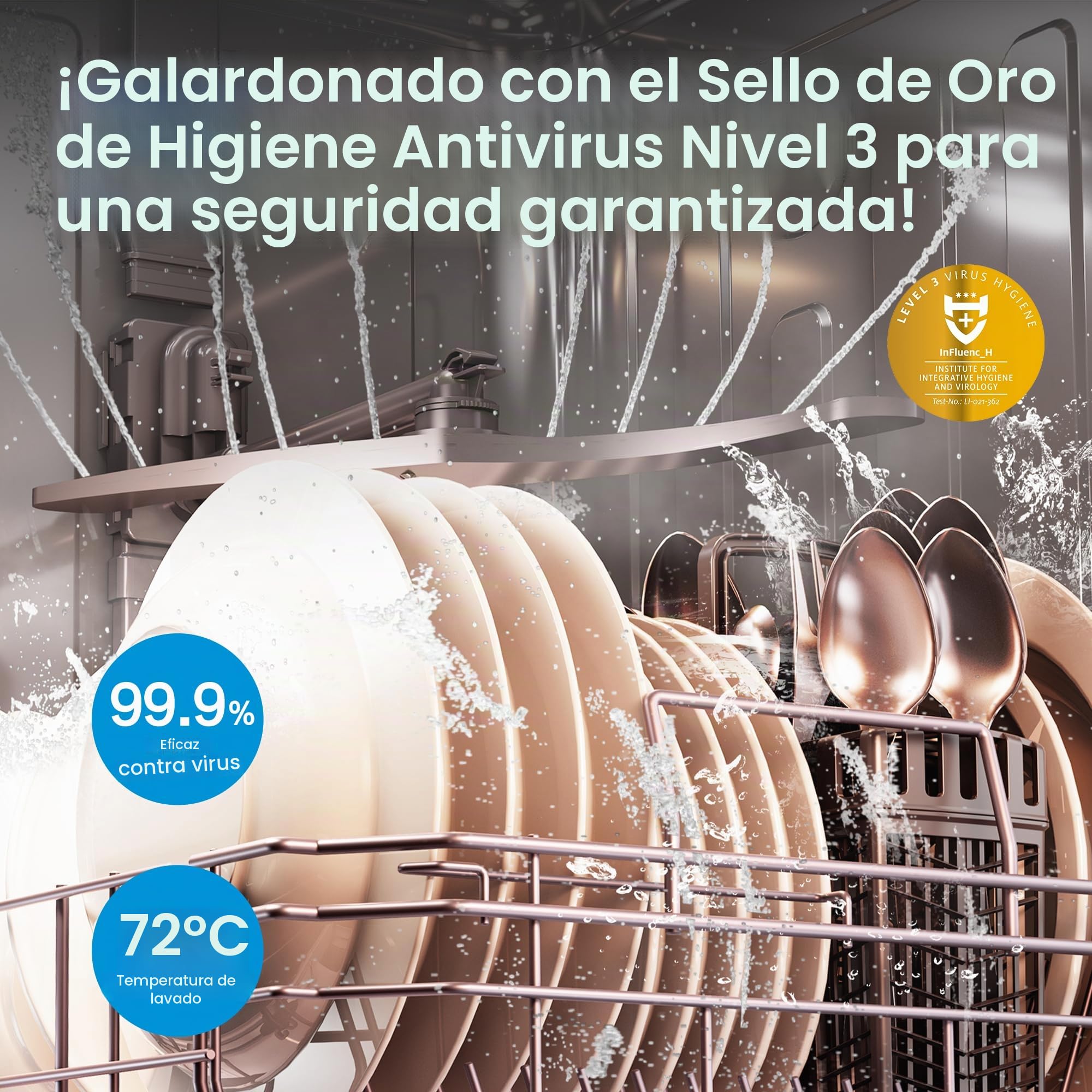 Midea SF 5.45NW10C Lavavajillas 45 cm Independiente y Bajo Encimera, 10 Servicios, 7 Programas, Lavavajillas 45 cm con WiFi, 44 db, Retraso de Inicio, Apertura de Puerta Automática