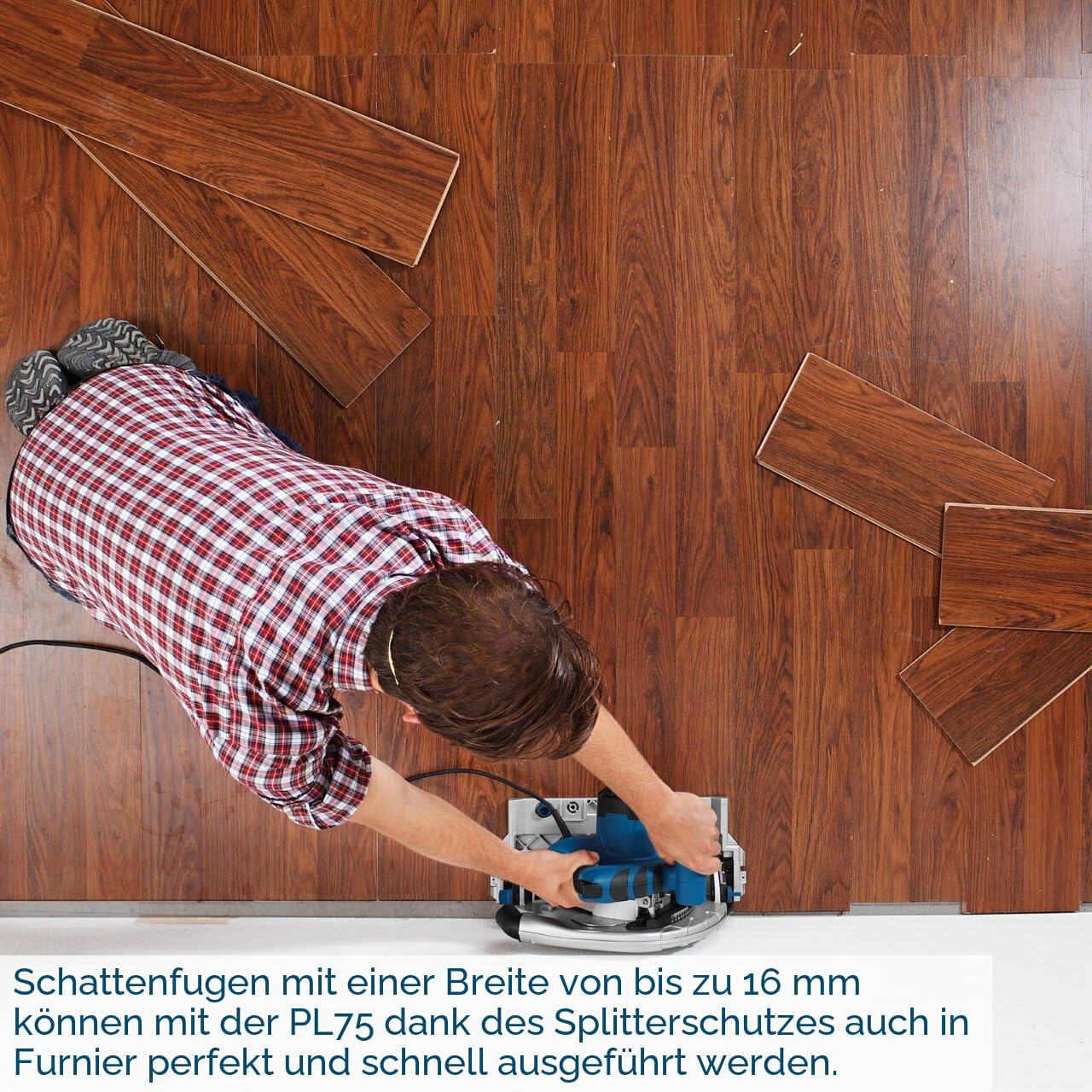 Scheppach Tauchsäge PL75 inkl. 1400mm Führungsschiene Handkreissäge | 1600W Leistung | Schnitttiefe 75mm | SägeblattØ 160mm - 36 Zähne | neigbar mit Kippschutz bis 45° | inkl. umfangreichem Zubehörset