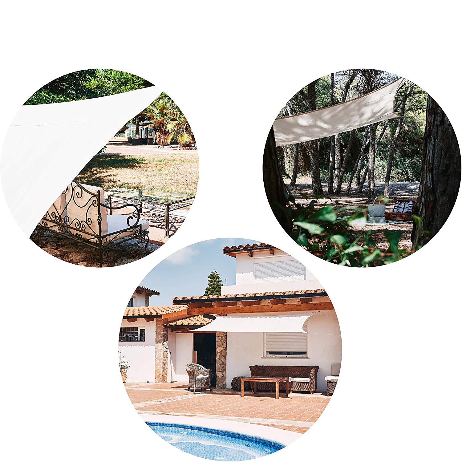 LYGBAOFUL a Vela Parasole Impermeabile per Esterni per Giardino, Patio, Protezione UV, tettoia per Feste in Giardino, Azzurro (4 m*6 m)