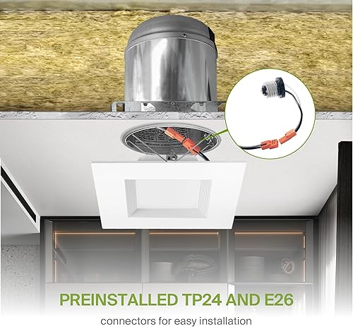 Miniatura 4 de ASD Iluminación empotrada de 6 pulgadas, lámpara de techo cuadrada, 12 W, luces LED regulables para techo con clasificación húmeda, 5CCT