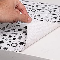 Vista 89 de Con-Tact Brand Grip Prints Shelf Liner, Non-Adhesive Durable Liners, Slip-Resistant Drawer and Cabinet Covering, 18" x 4', Dottie Grey, Pack of 1