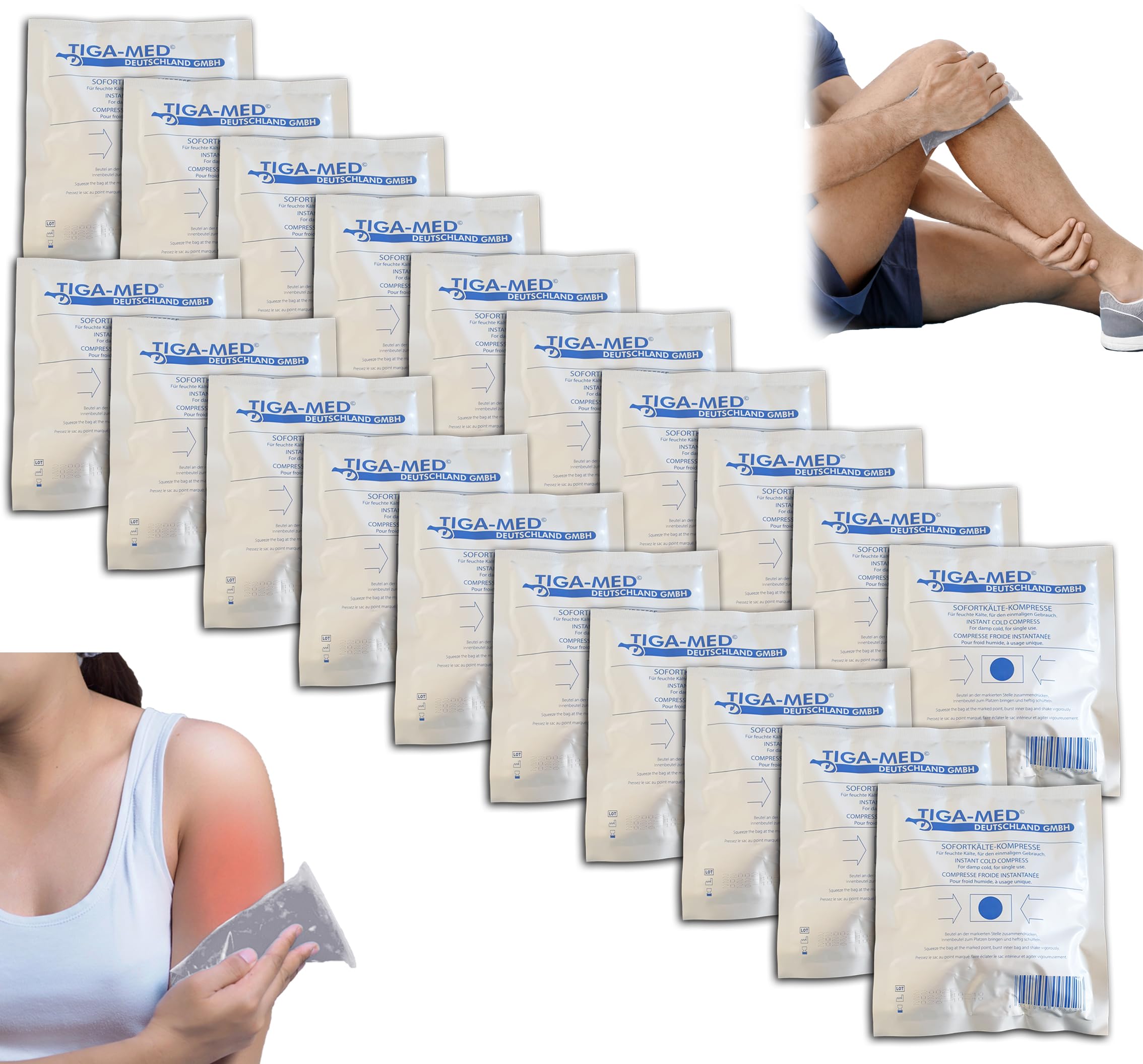 Compresas de frío instantáneo 50 unidades una vez desechables kühlkompressen compresas de frío instantáneo Original de Tiga Med Calidad