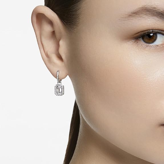 スワロフスキーUna ドロップピアス クローバー Una drop earrings, Clover, Pink, Rose gold-tone plated